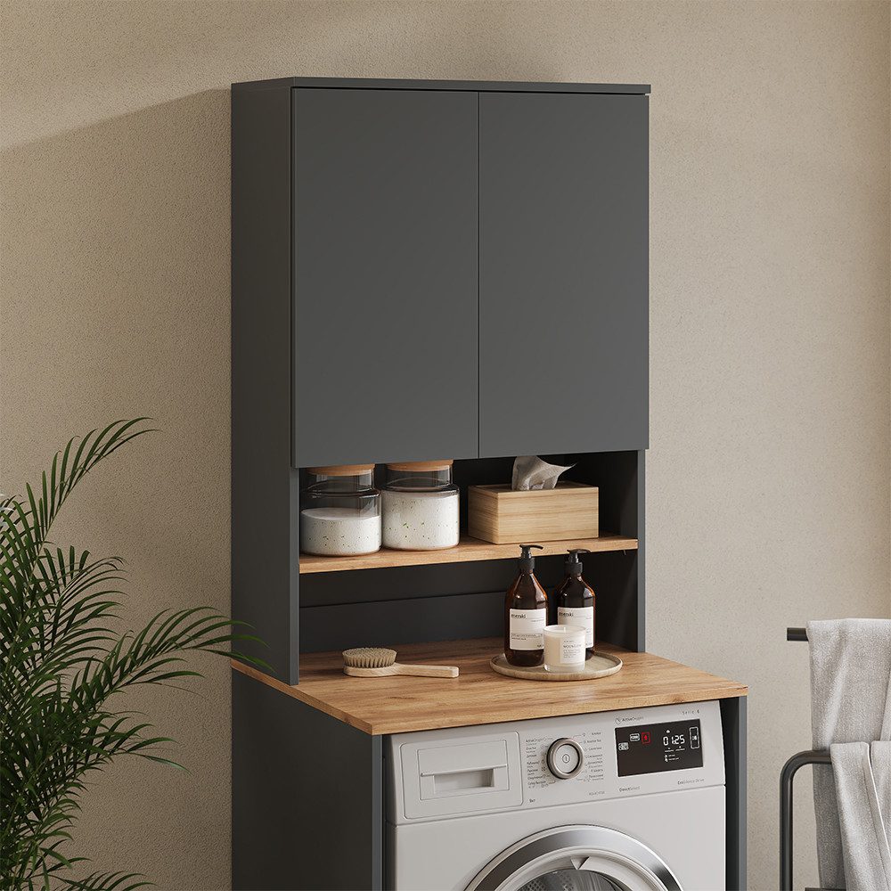Vicco Waschmaschinenumbauschrank Viktor, Anthrazit/Goldkraft Eiche, 68 x 10 günstig online kaufen