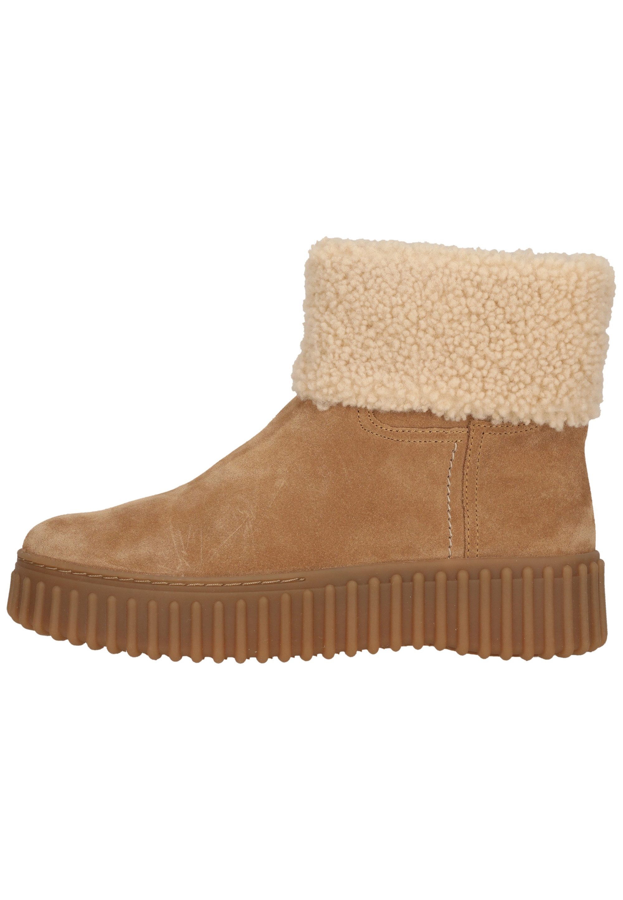Clarks Torhill Turn Light Tan WLined Stiefel mit charakteristischer, gerippter Sohle