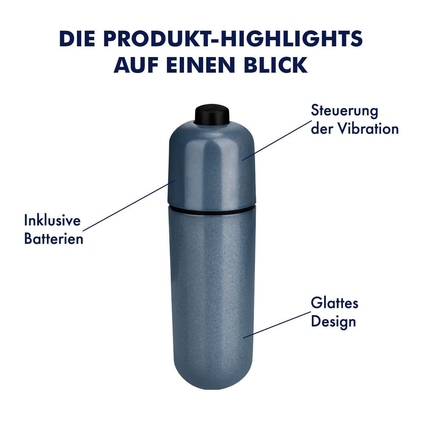 Auflege-Vibrator EIS EIS 'Klassisches Minivibrator 5.9cm, grau Bullet', inkl. Batterien