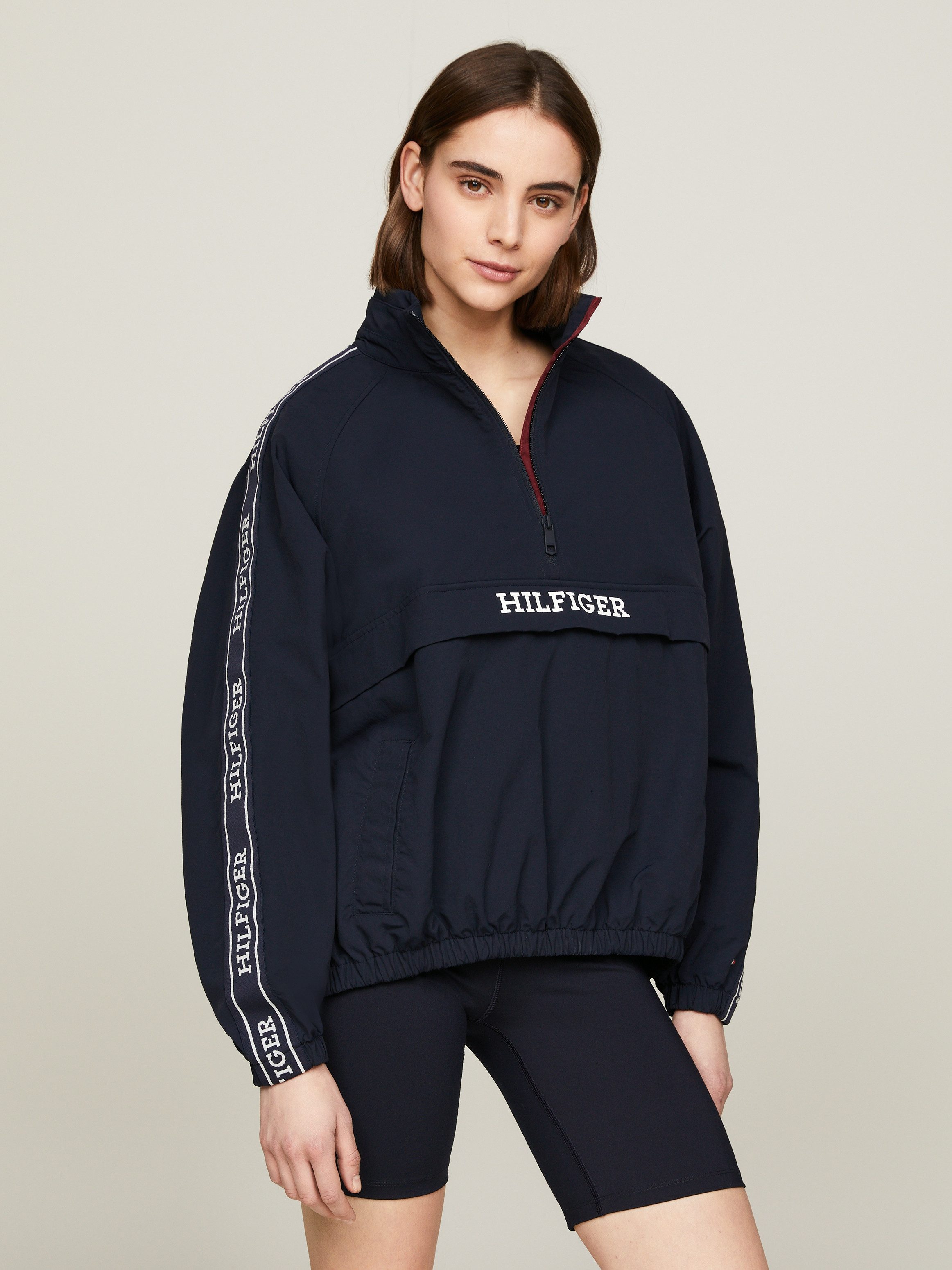 Tommy Hilfiger Outdoorjacke MONOTYPE TAPE RLX 1/2 ZIP JACKET mit Logo-Tape