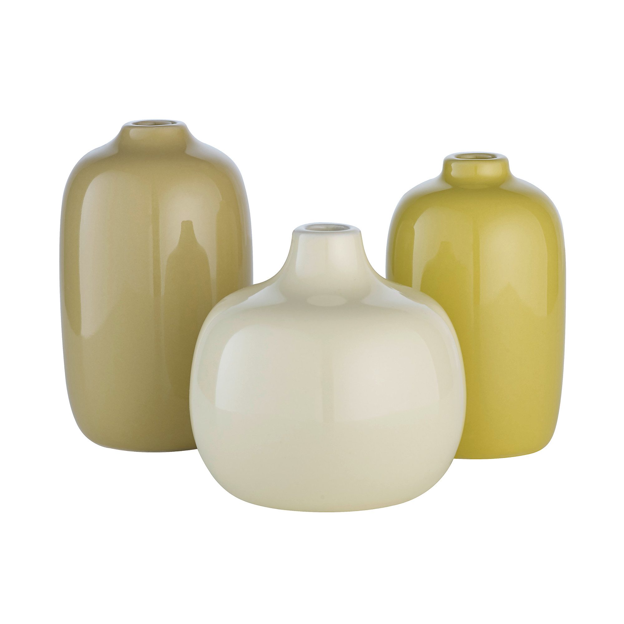 blomus Dekovase 3er Set -CEOLA- Blumenvase, Keramikvase: modernes Design (Set, 3 St., 3x Vase), widerstandsfähiges Keramik, Unikat, natürliches Design