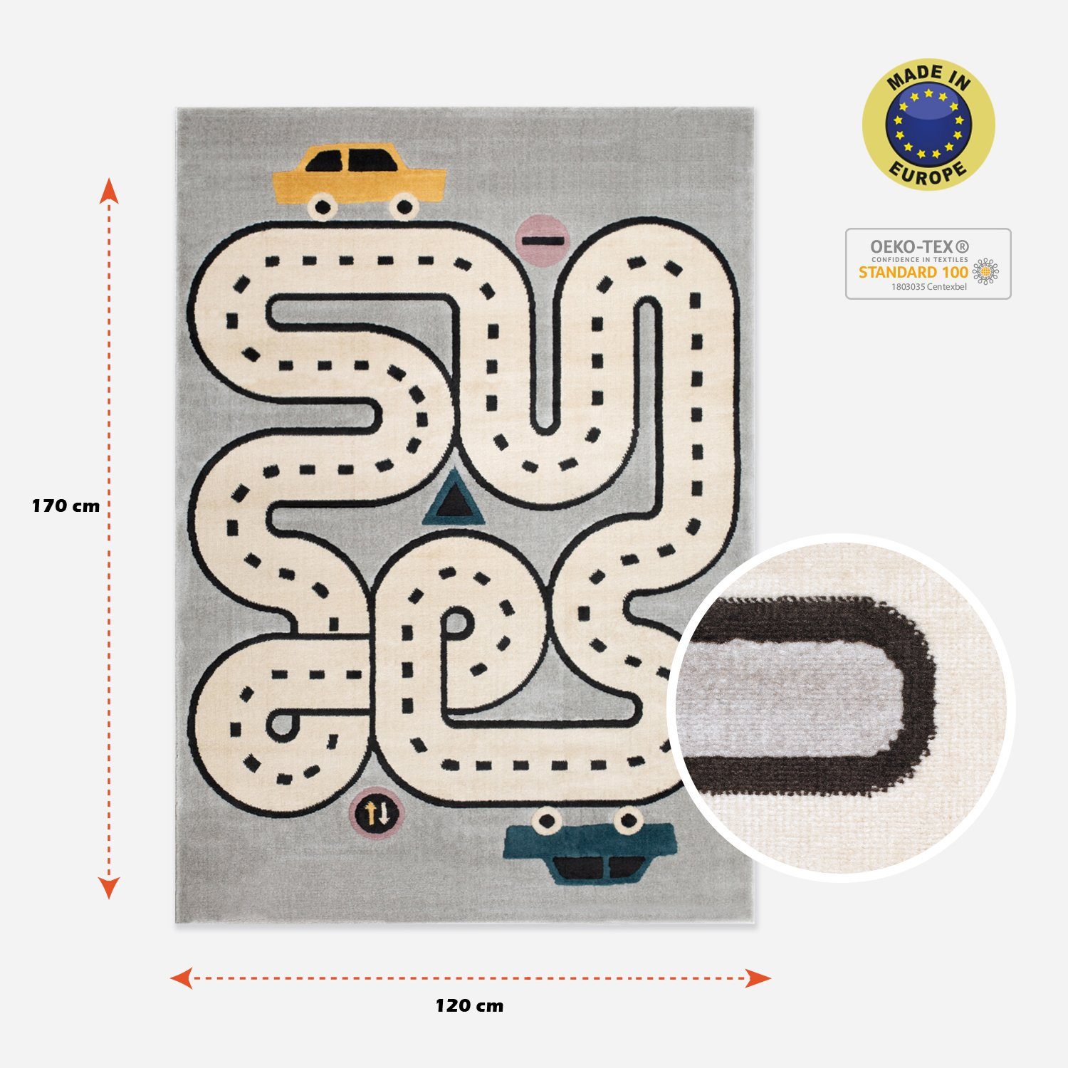 Rikmani Kinderteppich Kinderzimmerteppich Design-Teppich für Kinderzimmer, Schlafzimmerteppi, rechteckig