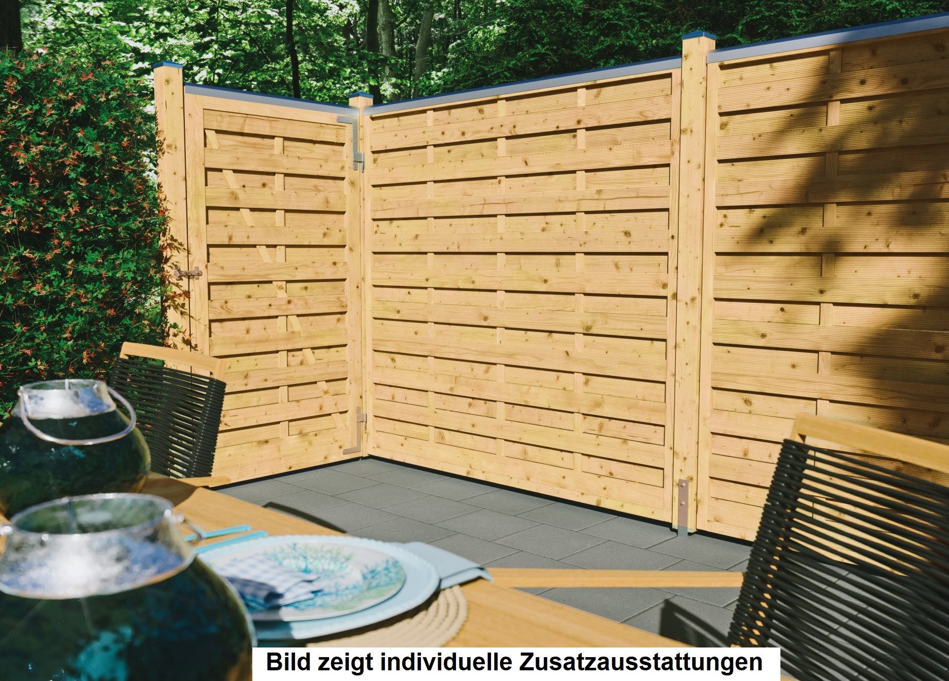 Tetzner & Jentzsch Dichtzaun Manhattan 4, (Set), 6 Elemente, LxH: 1143x180 cm