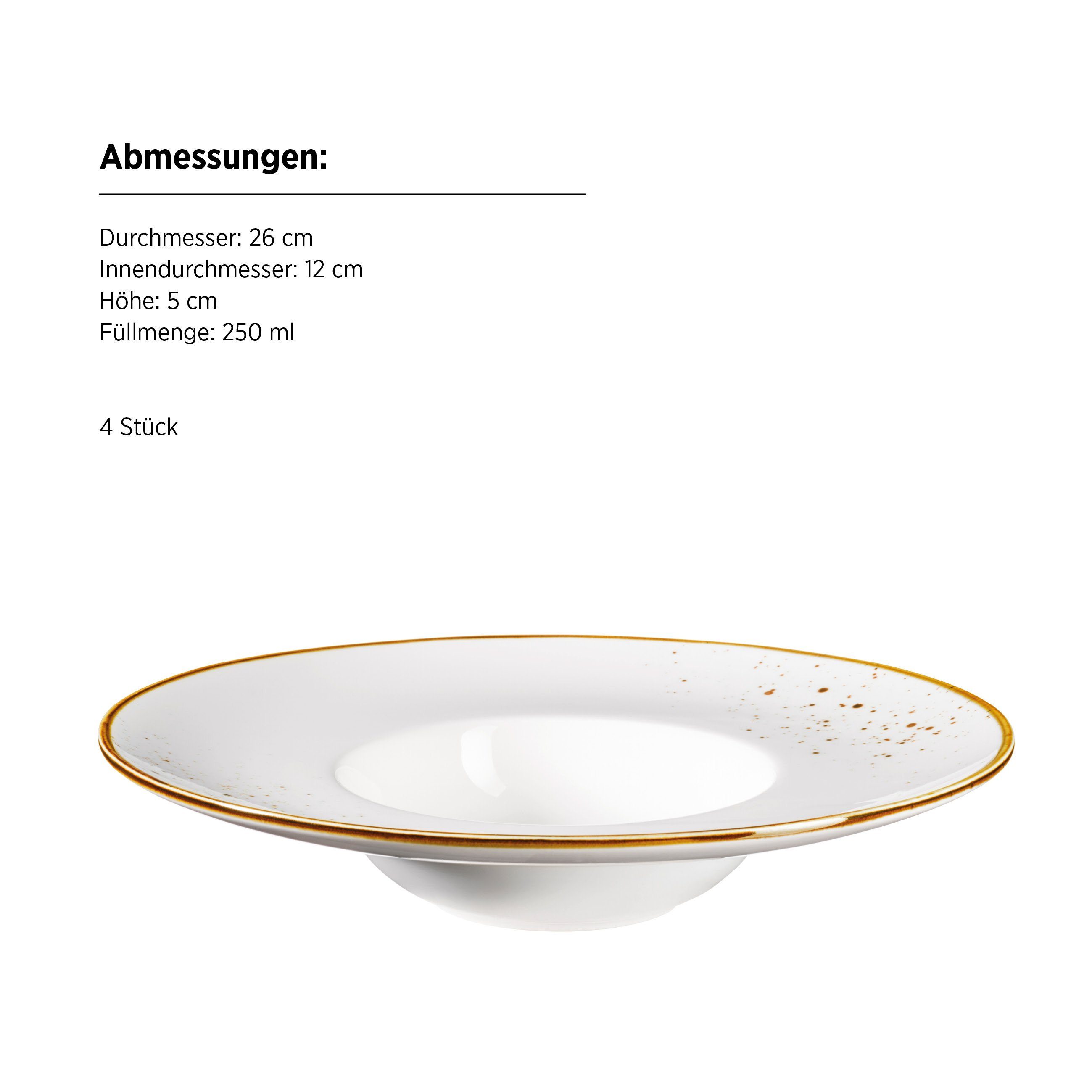 MÄSER Teller-Set Pintar (4-tlg), 4 Personen, Porzellan