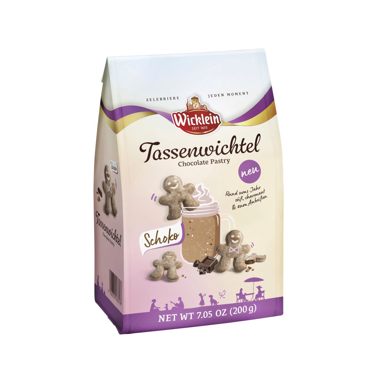 Wicklein Süßigkeit, Wicklein Tassenwichtel Schokolade im Teig Gebäck Packung 200g