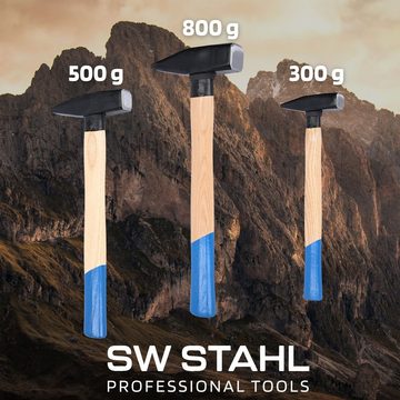 SW-STAHL Hammer 50930L Schlosserhammersatz 300g, 500g, 800g (3-St), mit Stielschutz