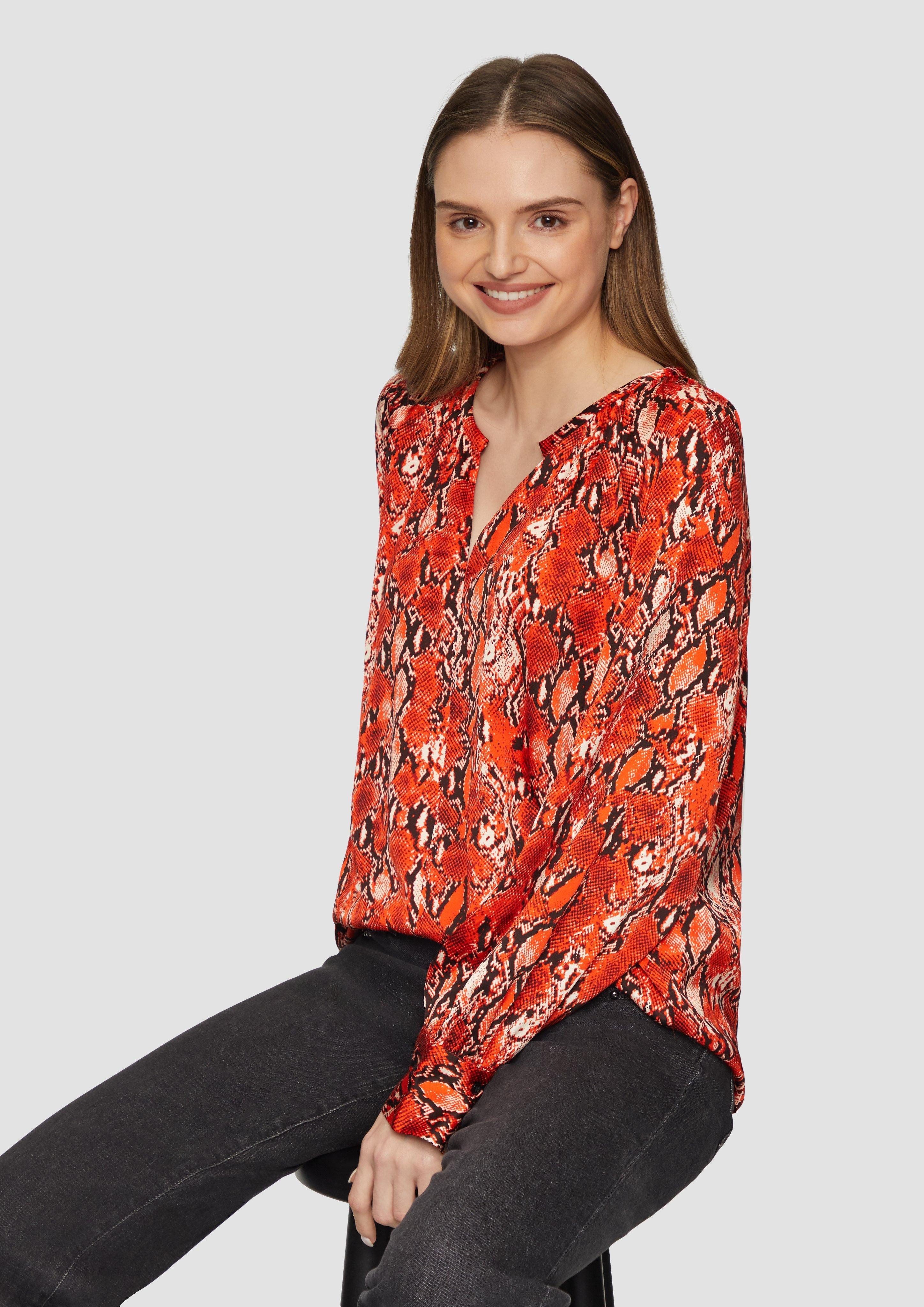 s.Oliver Langarmbluse Satinbluse im Relaxed Fit günstig online kaufen