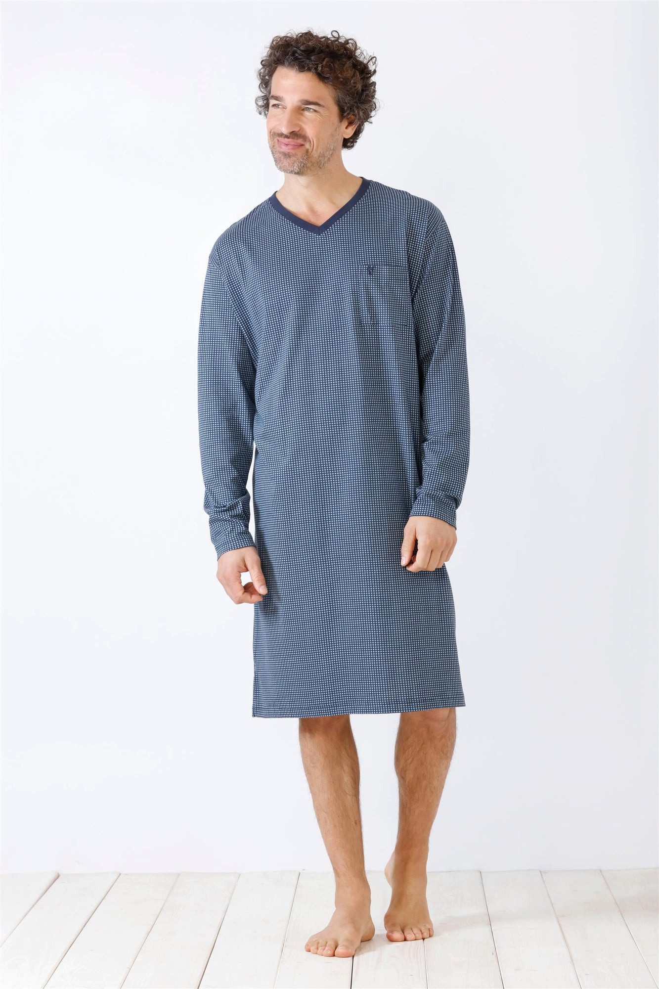 Hajo Nachthemd Herren NOS Nachthemd Premium Cotton Single Jersey günstig online kaufen