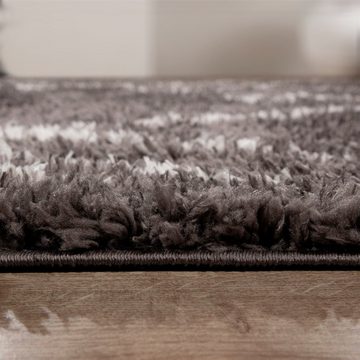 Hochflor-Teppich Orebro 170, Paco Home, rechteckig, Höhe: 44 mm, modernes Rauten Muster, besonders weich & kuschelig, mit Fransen
