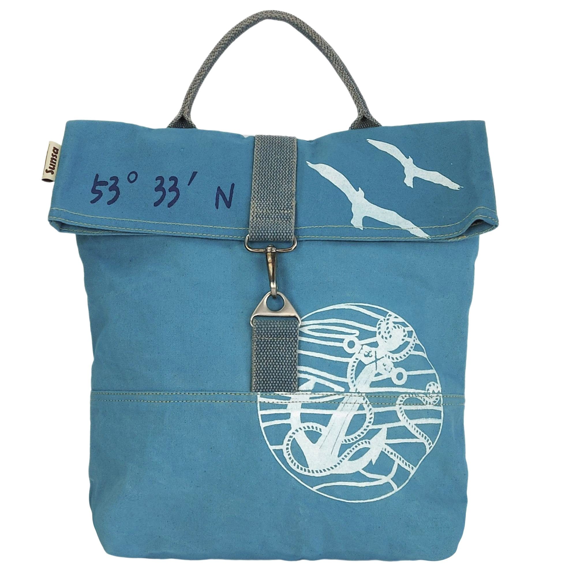 Maritim Umhängetasche, Große Damen blaue Sunsa Schultertasche, Handtasche, vegan Umhängetasche