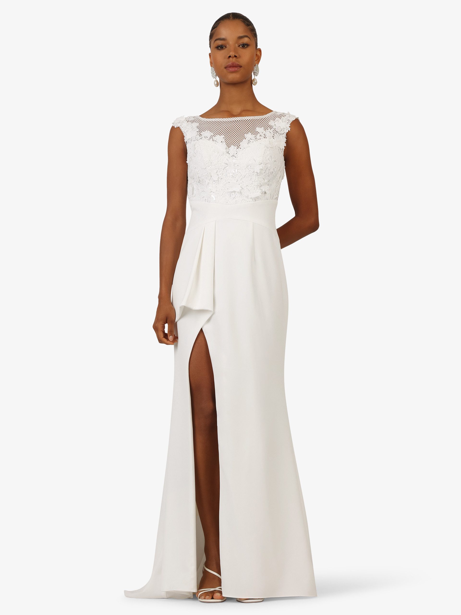 Kraimod Abendkleid mit floraler Spitze und Beinschlitz günstig online kaufen