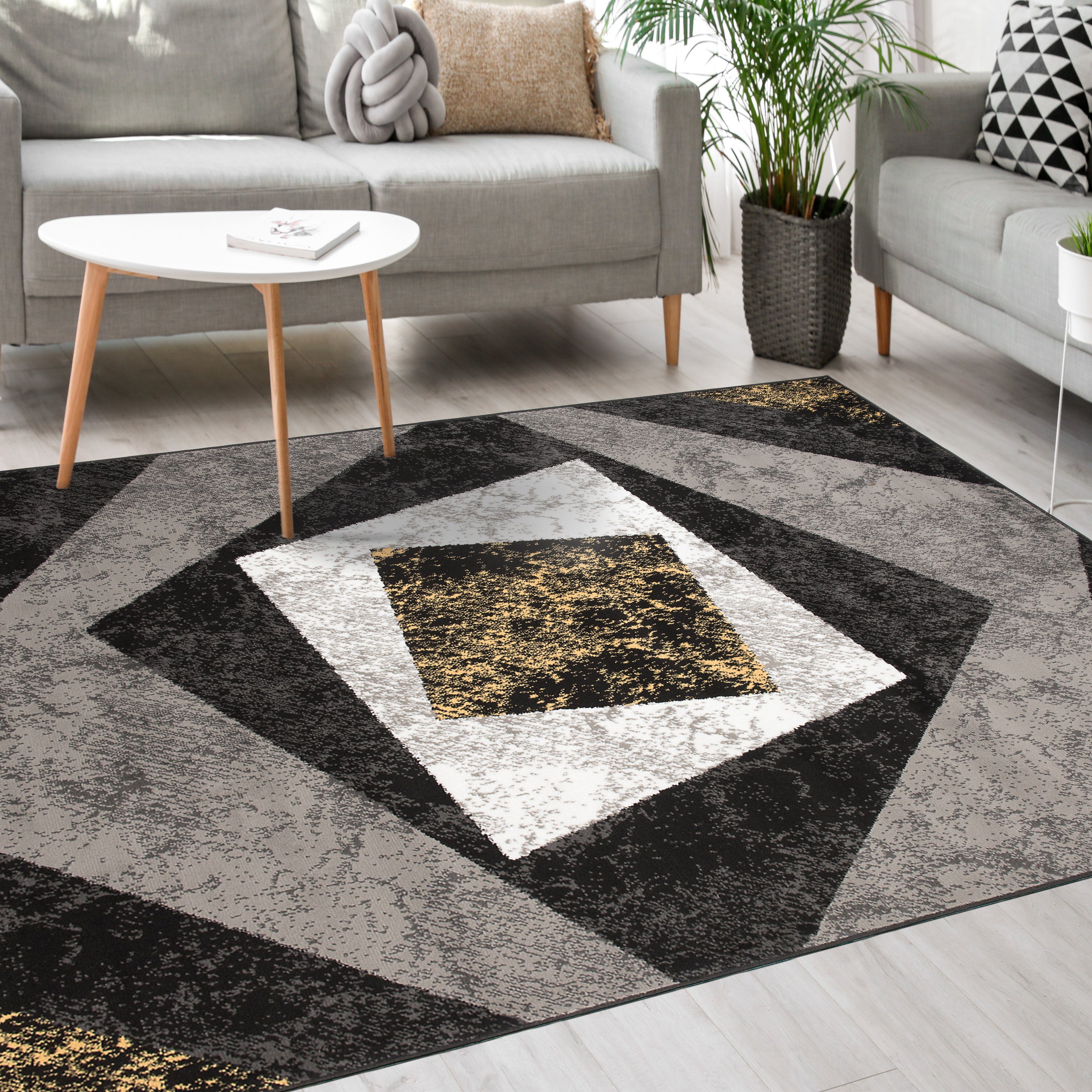 Mazovia Designteppich Modern Teppich Kurzflor Wohnzimmerteppich günstig online kaufen