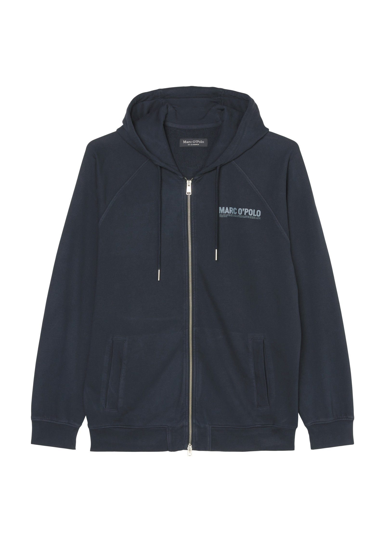 Marc O'Polo Sweatjacke aus reiner blau Bio-Baumwolle