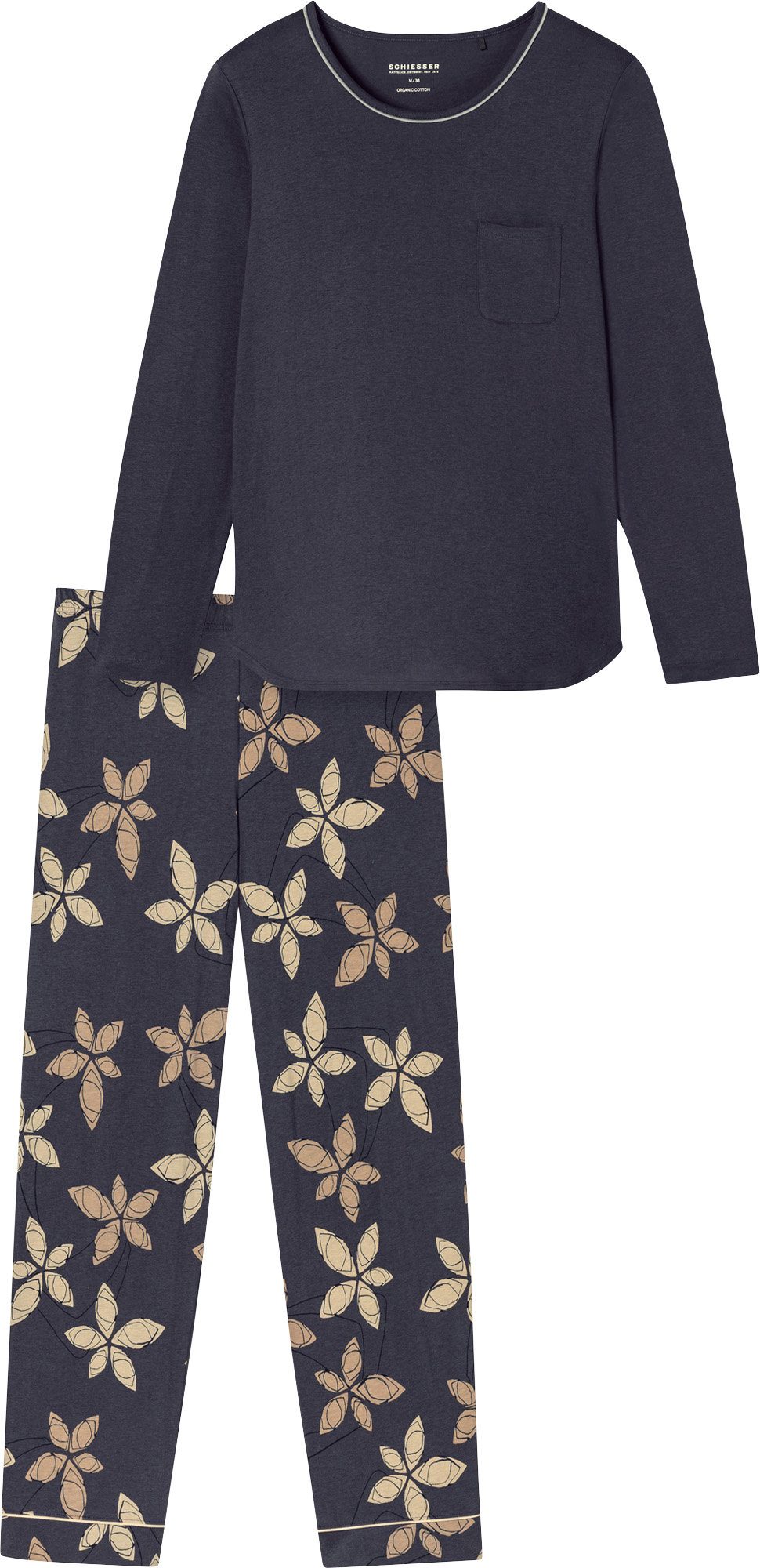 Schiesser Pyjama Damen-Schlafanzug Single-Jersey gemustert günstig online kaufen