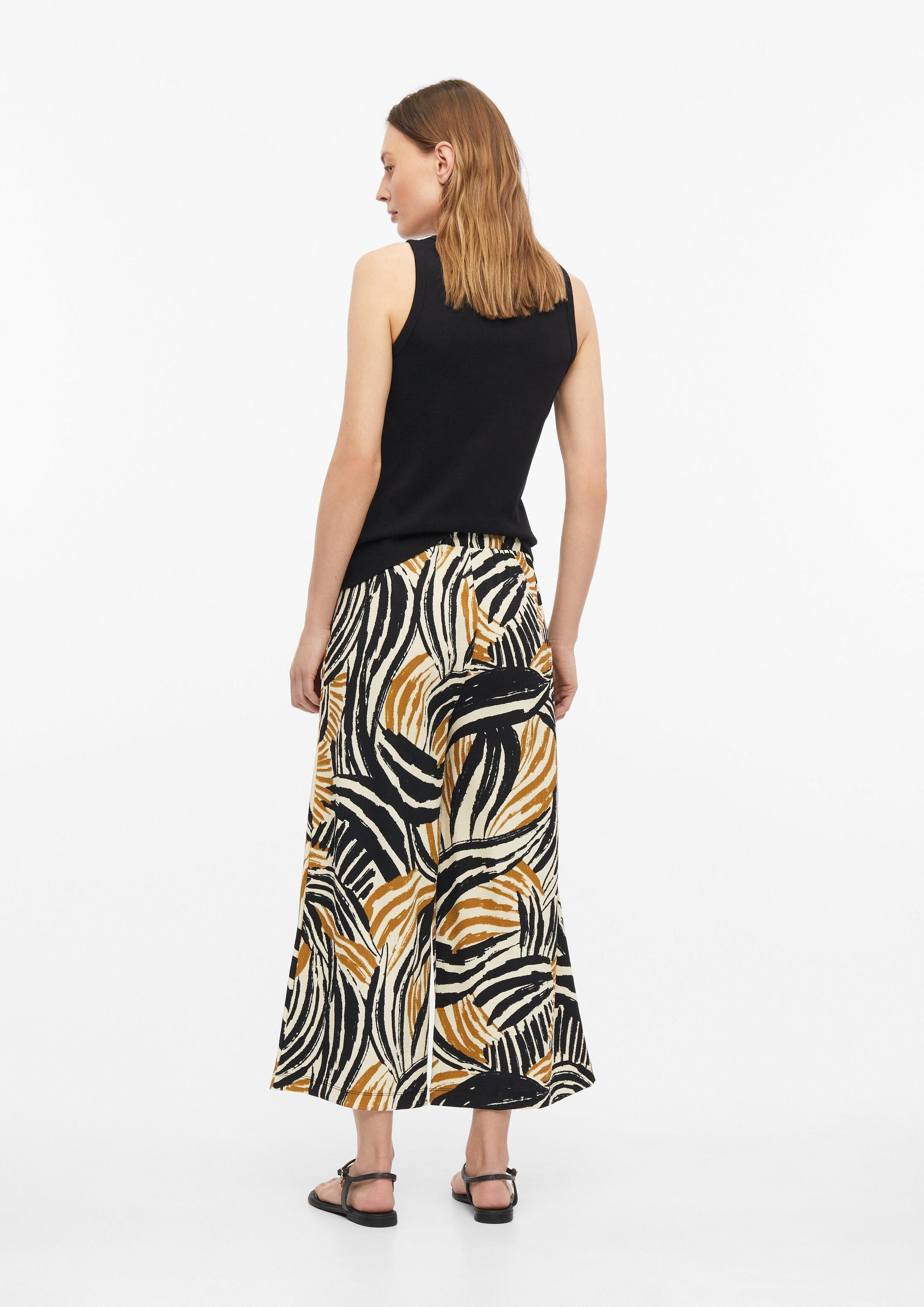 s.Oliver Culotte Hose Strukturierte Culotte mit Falten und Elastikbund