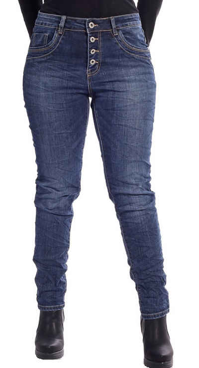 Charis Moda Bootcut-Jeans Baggy Damen Джинсы 4 Button im 5-​Pocket Style