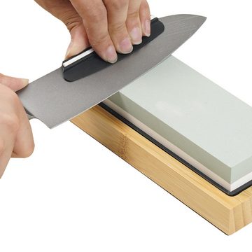 VEVOR Axt- und Messerschärfer Schleifstein-Messerschärfset 2doppelseitige Schleifsteine ​​mitKörnung
