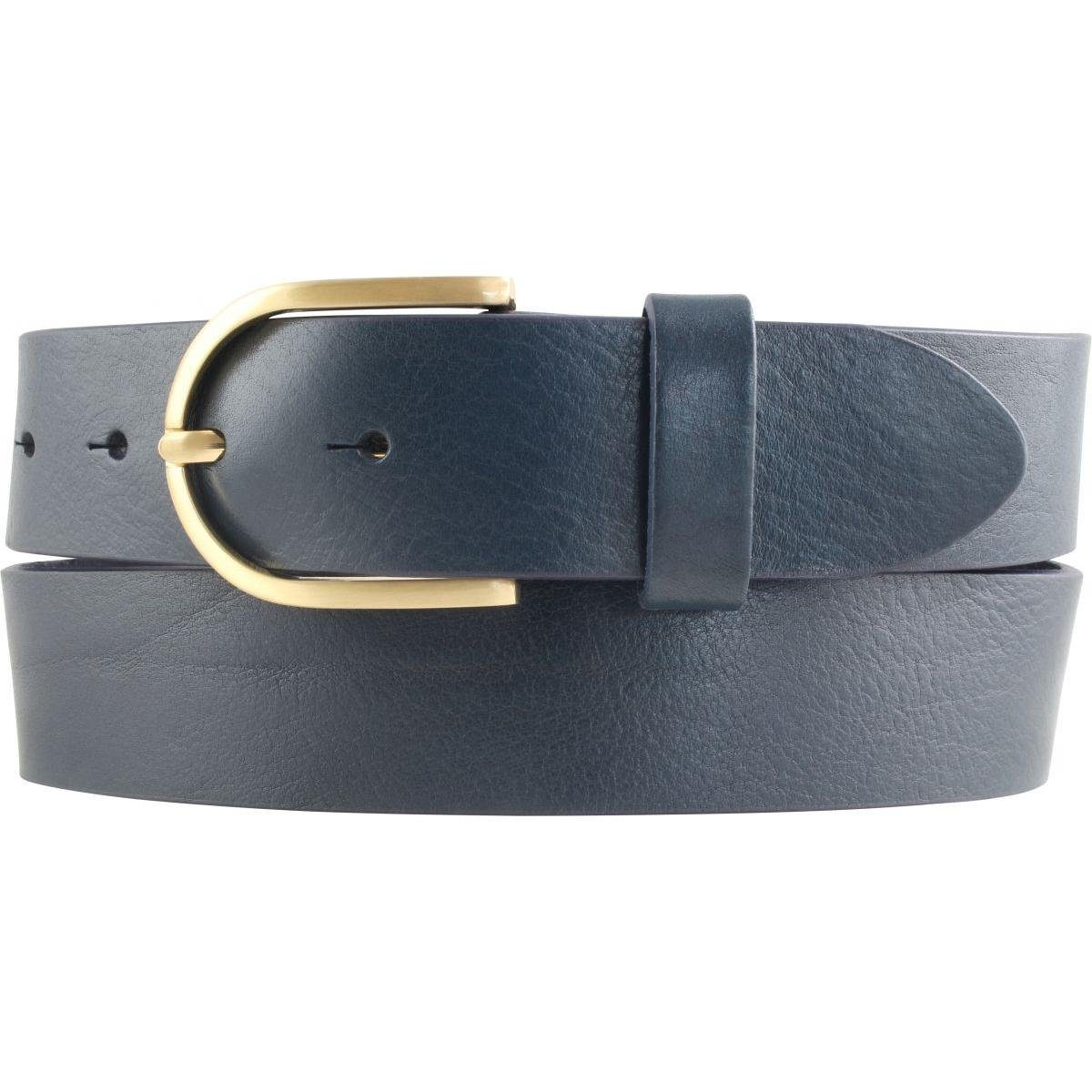 BELTINGER Ledergürtel Damen-Gürtel aus Vollrindleder 4 cm - Jeans-Gürtel für Damen 40mm - Vo Marine, Gold