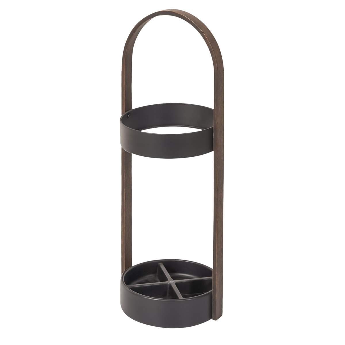 Umbra Schirmständer Bellwood, Schirmhalter, Regenschirmhalter mit Griff, braun mit schwarz