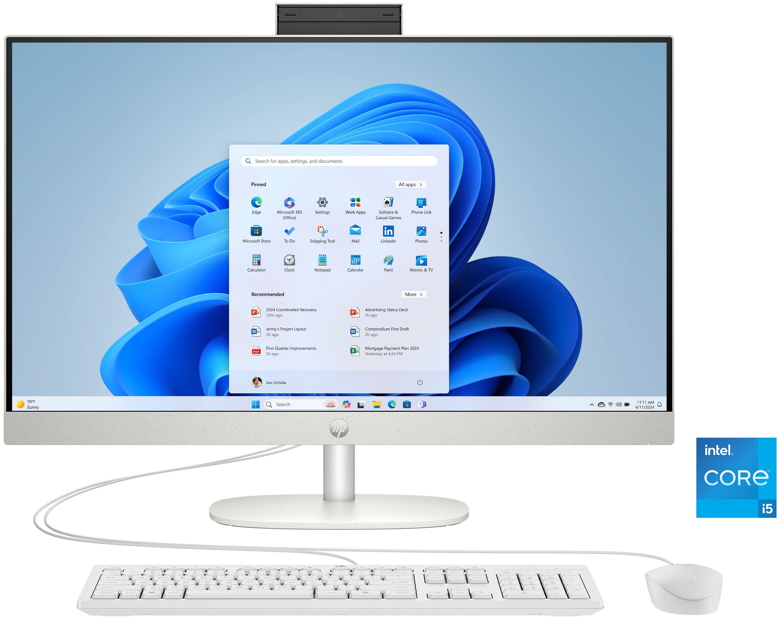 HP 27-cr0009ng All-in-One PC (27 Zoll, Intel Core i5 1335U, Iris® Xe, 16 GB RAM, 512 GB SSD)