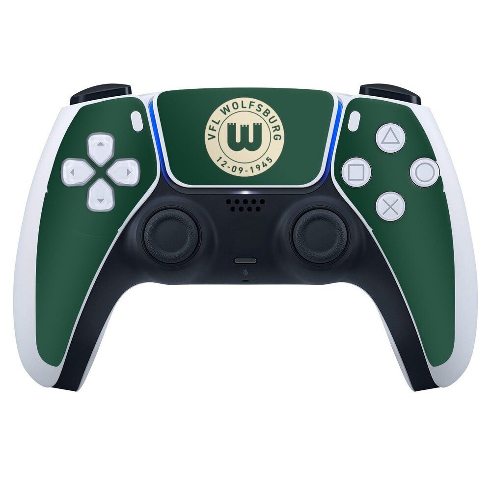 DeinDesign Konsolen-Cover VfL Wolfsburg 80 Jahre Offizielles Lizenzprodukt, Sony Playstation 5 Controller Skin Aufkleber Sticker Folie