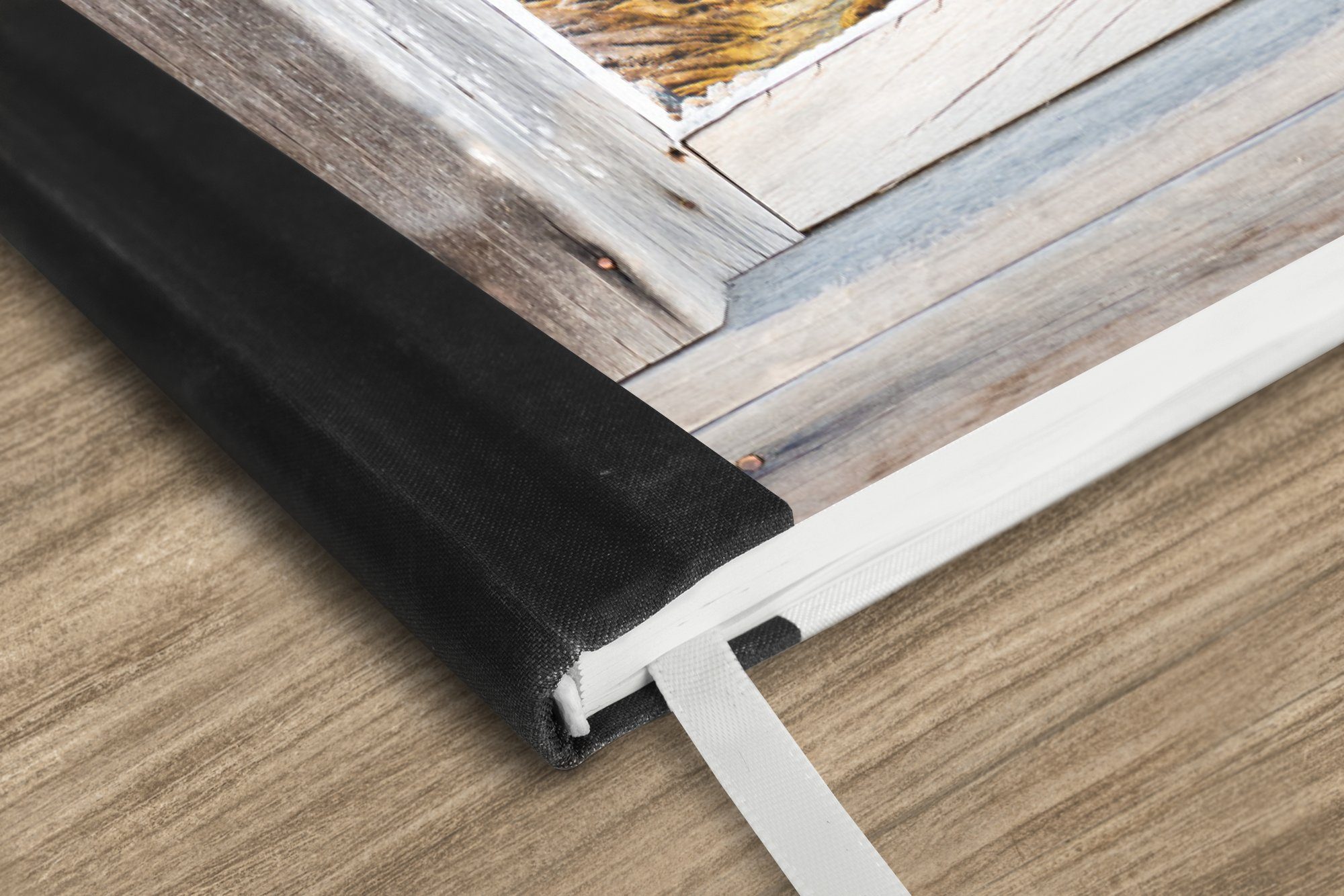 Thumbnail - MuchoWow Notizbuch Fensterblick - Fenster - Meer - Holz, Notebook, Notizblock a5, Tagebuch, Journal Liniert