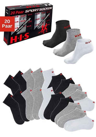 H.I.S Короткі шкарпетки (Set, 20-Paar) und Sneakersocken mit Frottee