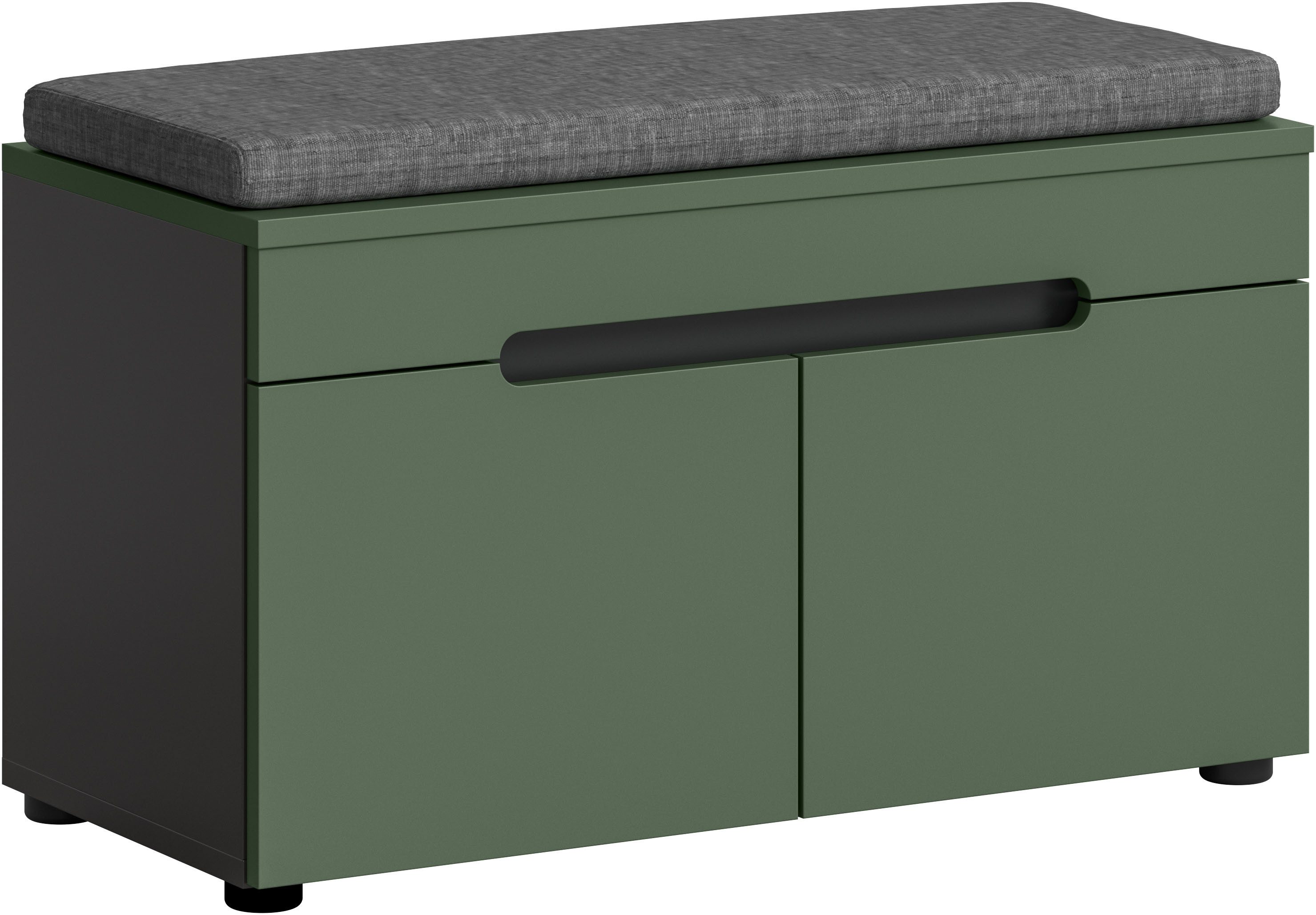 Home affaire Sitzbank REHAT, TOPSELLER!, Breite 80cm, 2 Türen, 2 Fächer inkl. Sitzkissen (2-St., in verschiedenen Farben erhältlich), Garderobenbank, Flurbank, Dielenbank, Bank mit Stauraum, Bank