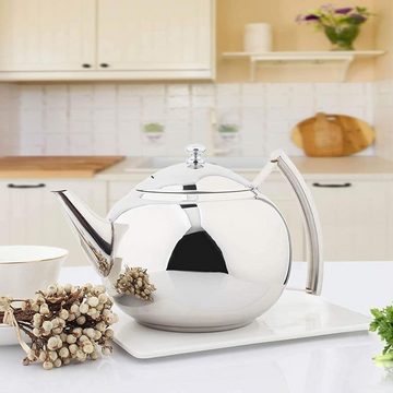 Lubgitsr Wasserkessel Teekanne mit Siebeinsatz,Handgefertigte Premium Teekanne Edelstahl, (1-tlg)