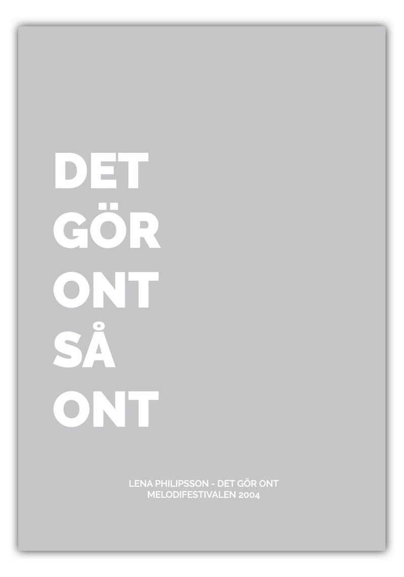 NORDIC WORDS Poster Lena Philipsson - Det Gör Ont