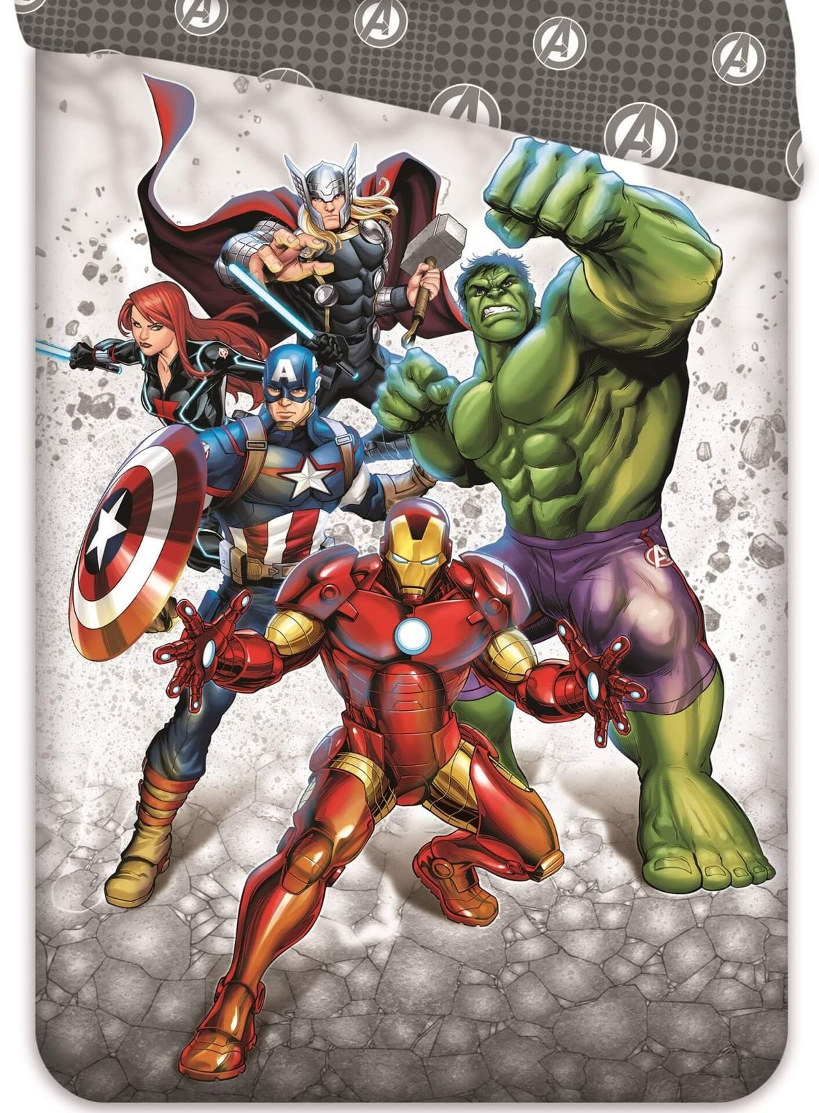 Jerry Fabrics Bettwäsche Marvel Avengers - Wende-Bettwäsche-Set, 135x200 & 80x80, Baumwolle, 100% Baumwolle