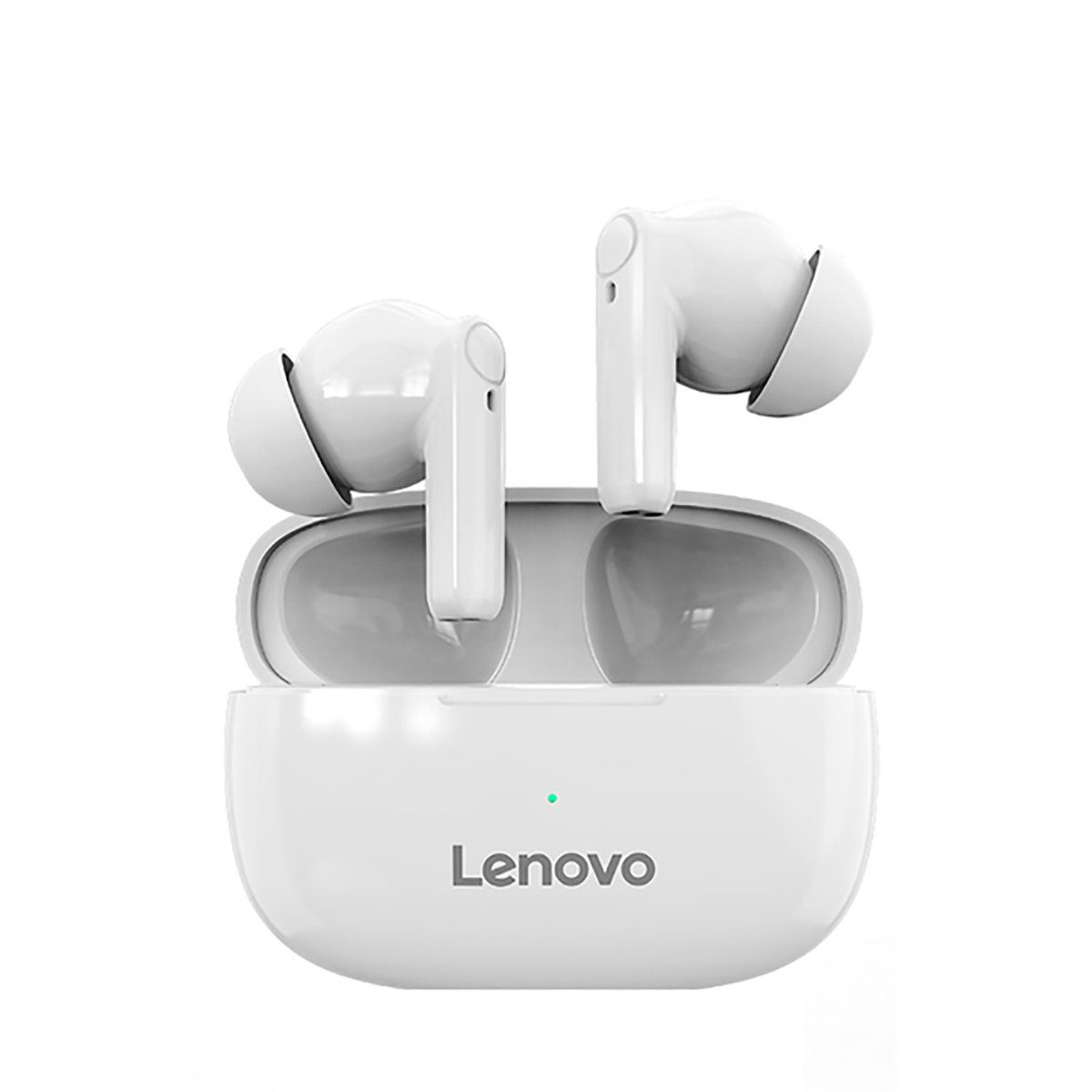 Lenovo HT05 mit Touch-Steuerung Bluetooth-Kopfhörer (True Wireless, Siri, Google Assistant, Bluetooth 5.0, kabellos, mit Touch-Steuerung und 250 mAh Kopfhörer-Ladehülle - Weiß)
