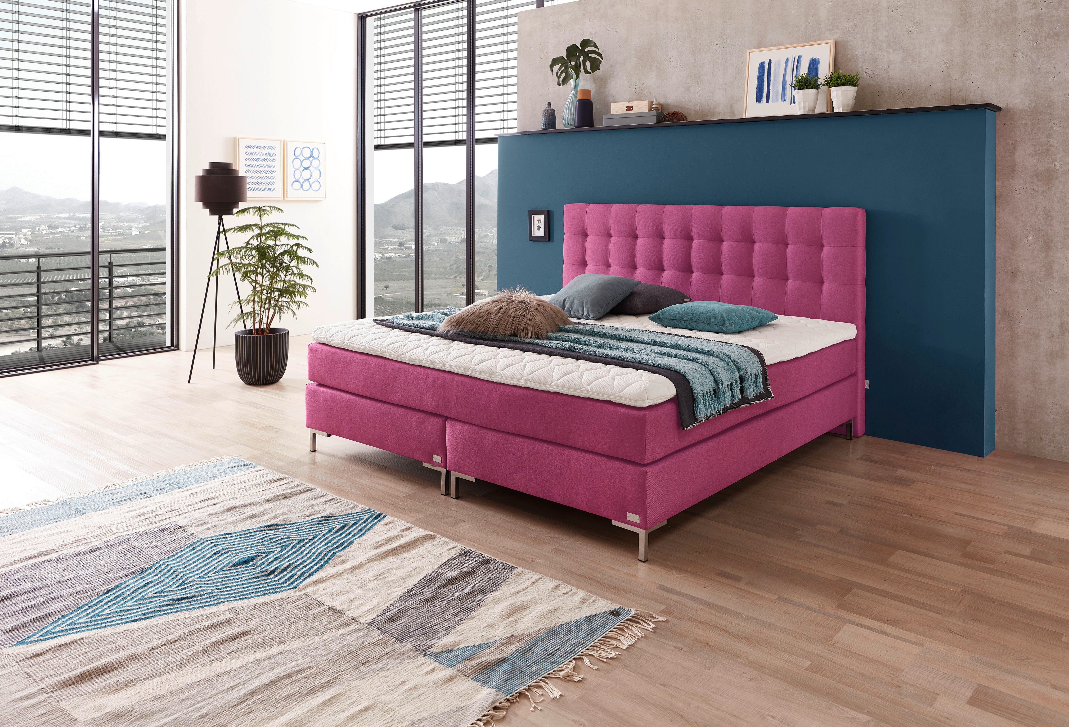 WELCON Boxspringbett Boxspringbett WELCON ROCKSTAR® 140 150 160 180 und 200x200 cm, Getrennte Härtegrade für Person 1 und 2 möglich