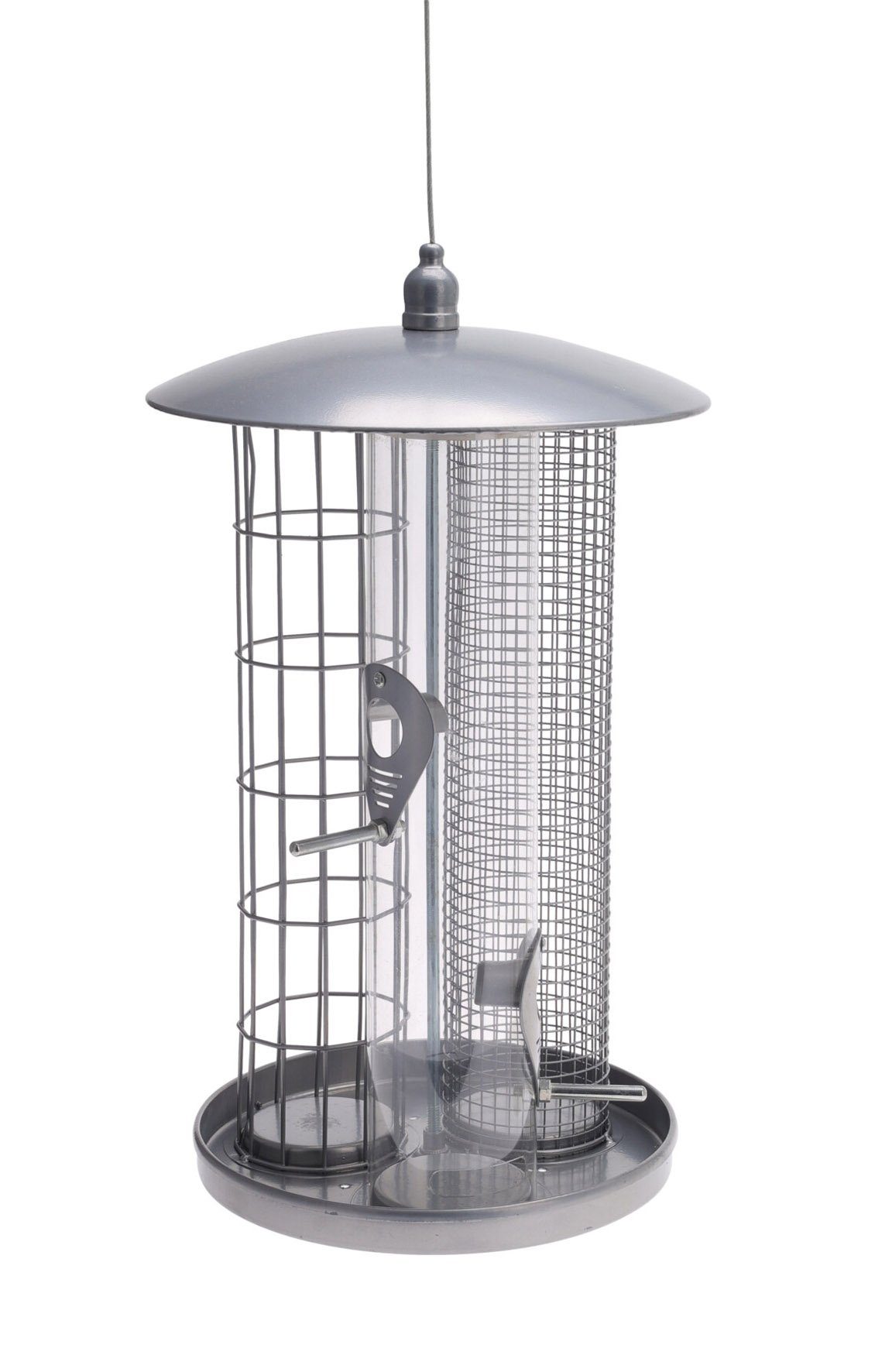 Futterspender Edelstahl Vogelfutter Säulen Station 36 x 22 cm