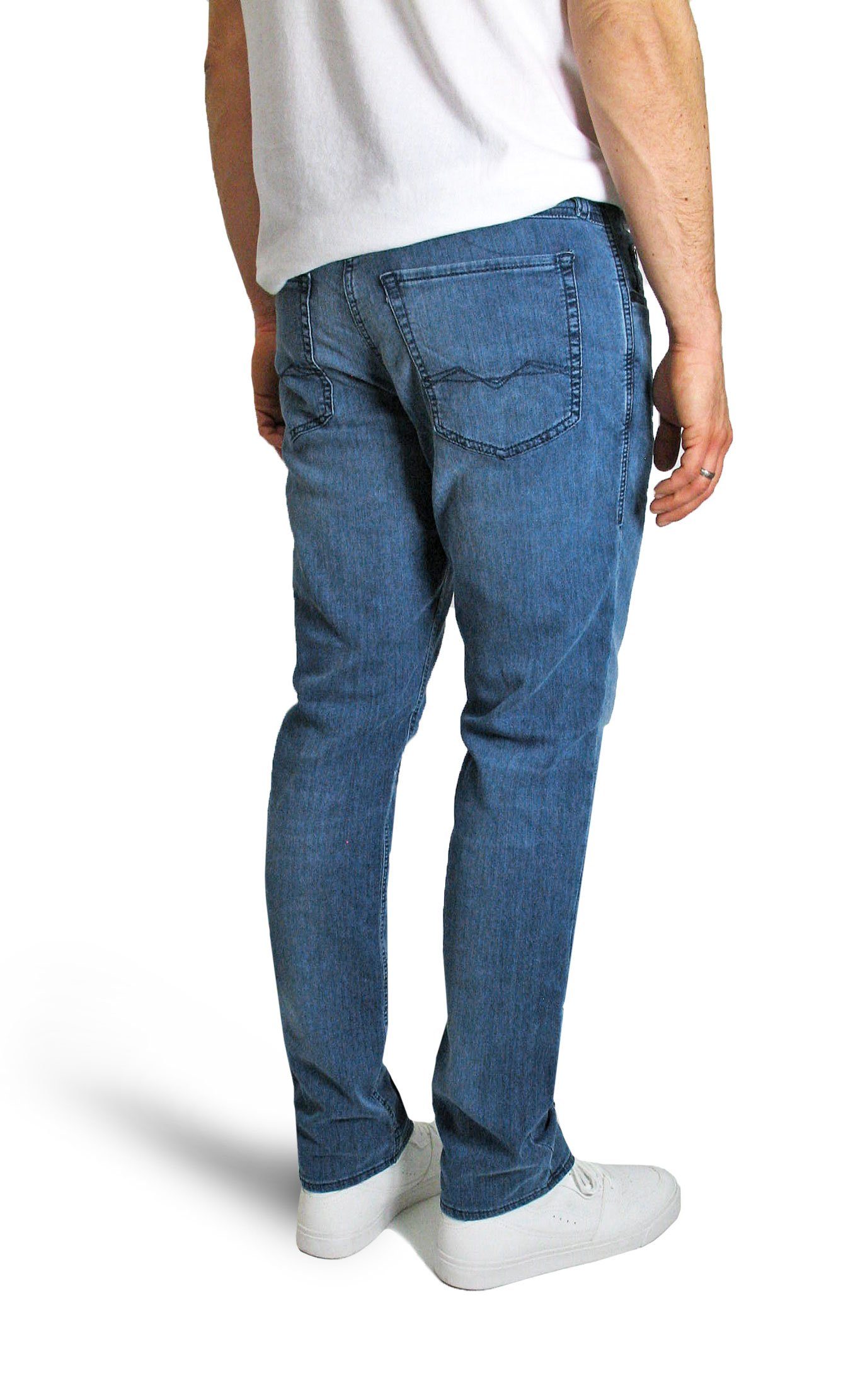 Jeans Jog'n Used Blue Light 0994L Stone Denim 5-Pocket-Jeans MAC Sweat