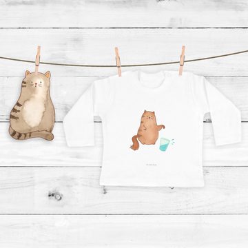 Mr. & Mrs. Panda Strampler Katze Wasserglas - Weiß - Geschenk, Miau, Bio, Baby, Kleidung, Katzen (1-tlg)