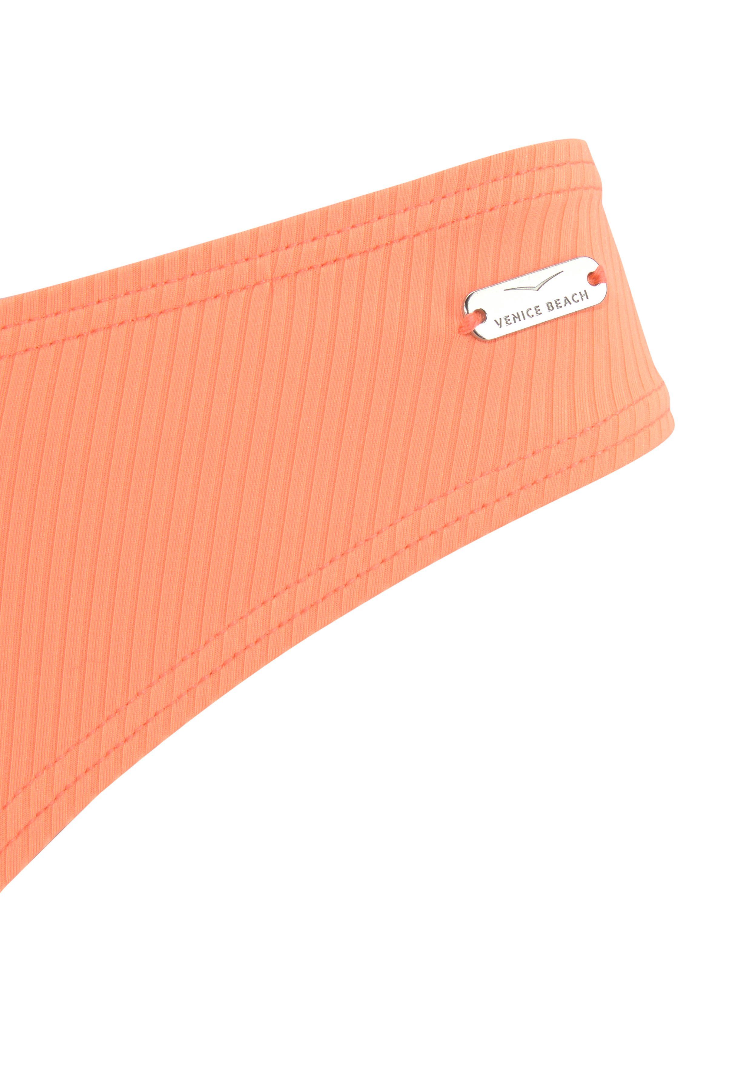 Venice Beach Bikini-Hose Lucky aus gerippter Strukturware