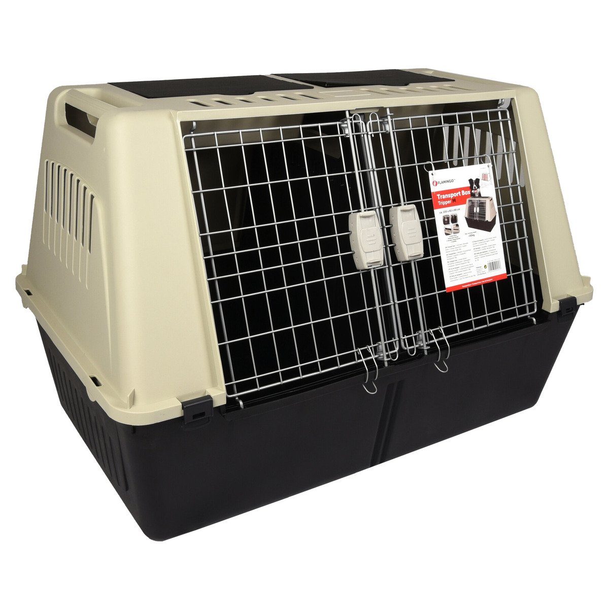 Flamingo Hunde-Transportbox Transportbox Tripper grau