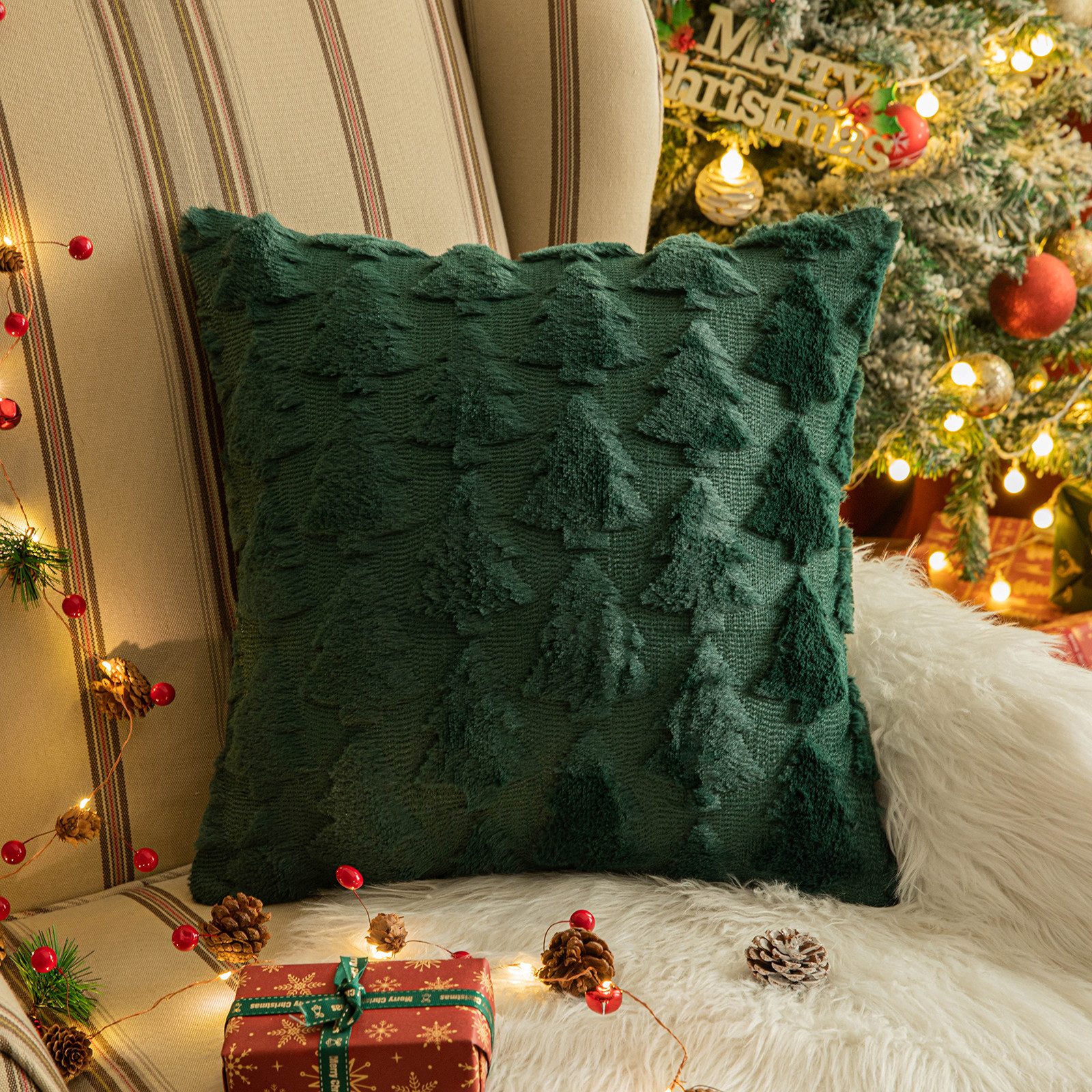 BTTO Kissenbezüge Kissenbezüge weihnachten 45x45cm,Schneeflocke/Baum Kissen günstig online kaufen