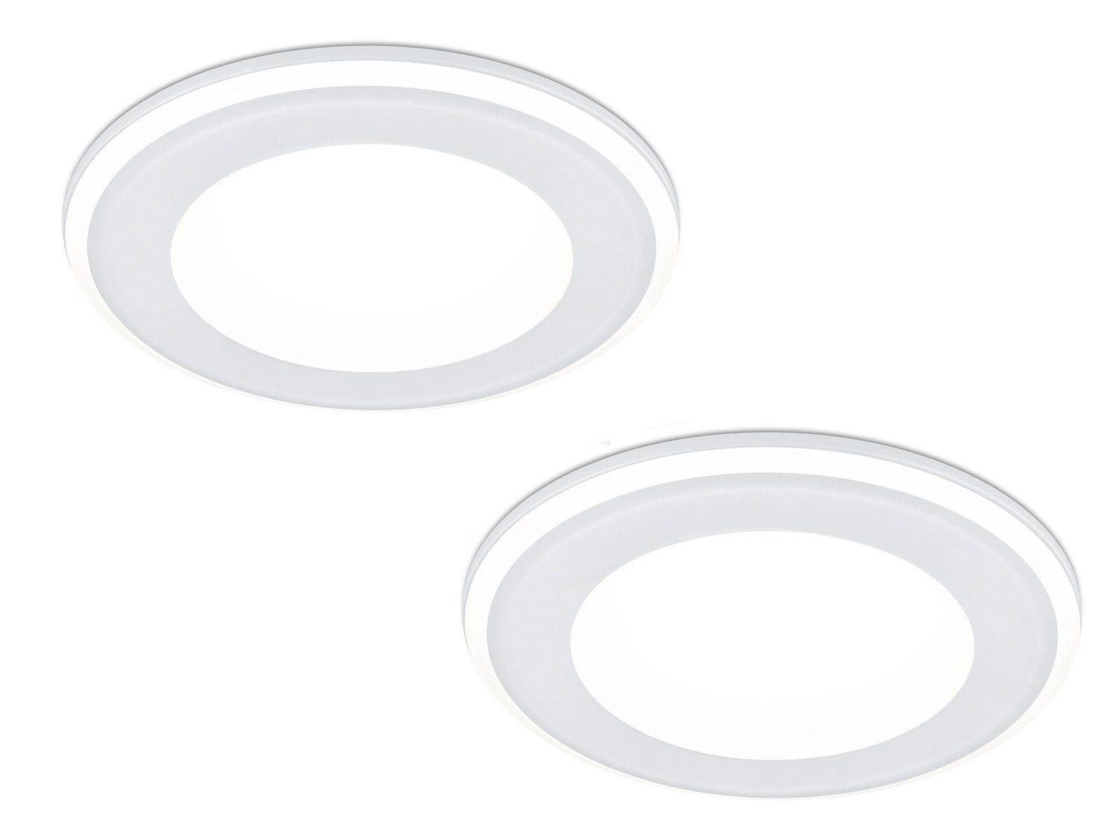 TRIO Leuchten LED Einbaustrahler, LED fest integriert, Warmweiß, Deckeneinbauleuchten 2er Set, Einbau Decken-spot Weiß für die Decke