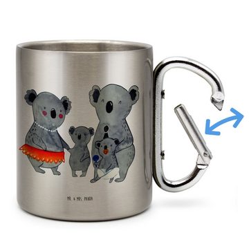 Mr. & Mrs. Panda Tasse Koala Familie - Transparent - Geschenk, Geschwister, Muttertag, Mama, Edelstahl, Karabinerhaken