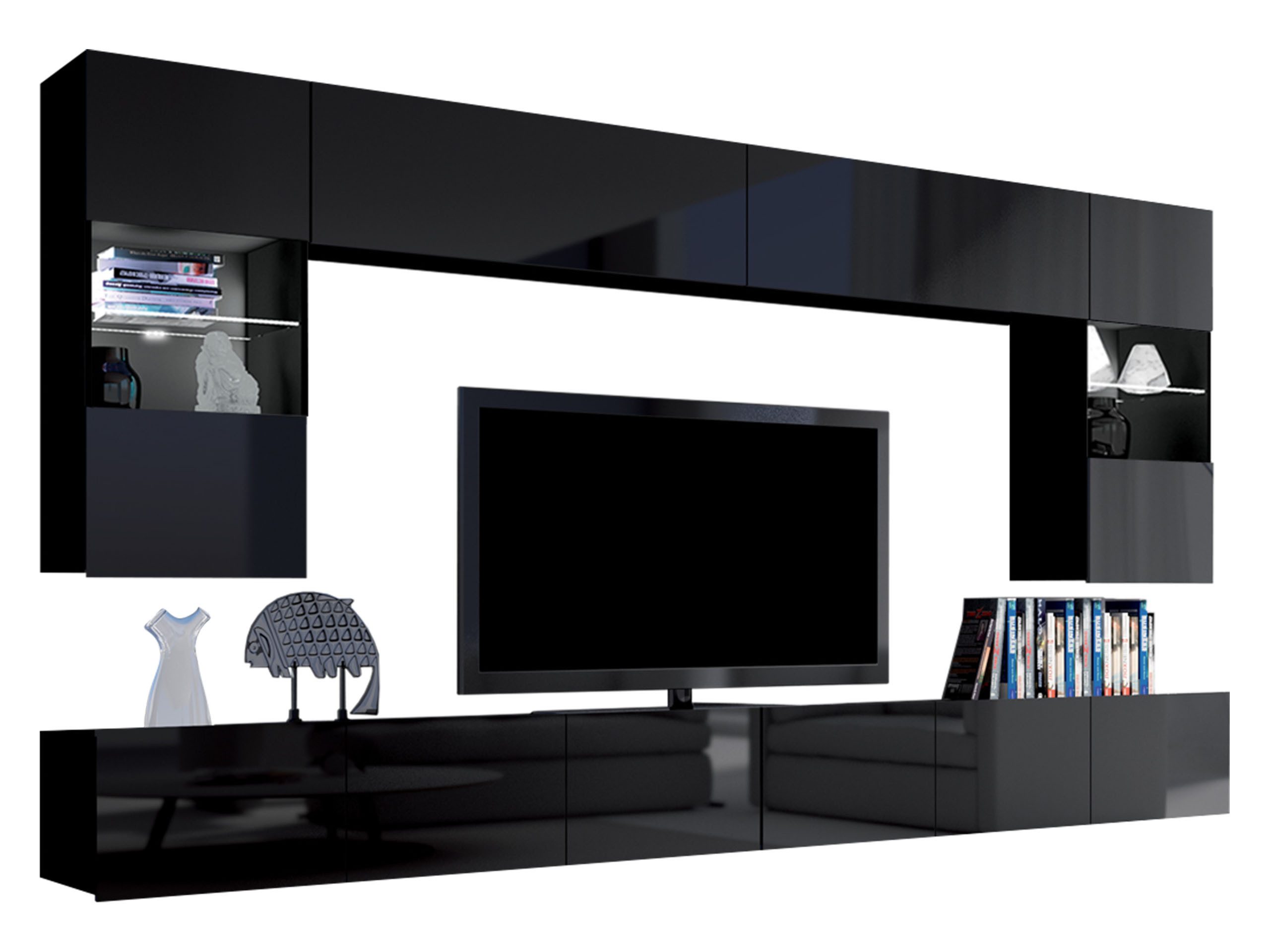 MIRJAN24 Wohnwand Calabrini I, (6er-Set, 2x TV-Lowboard, 2x Wandregal, 2x H günstig online kaufen