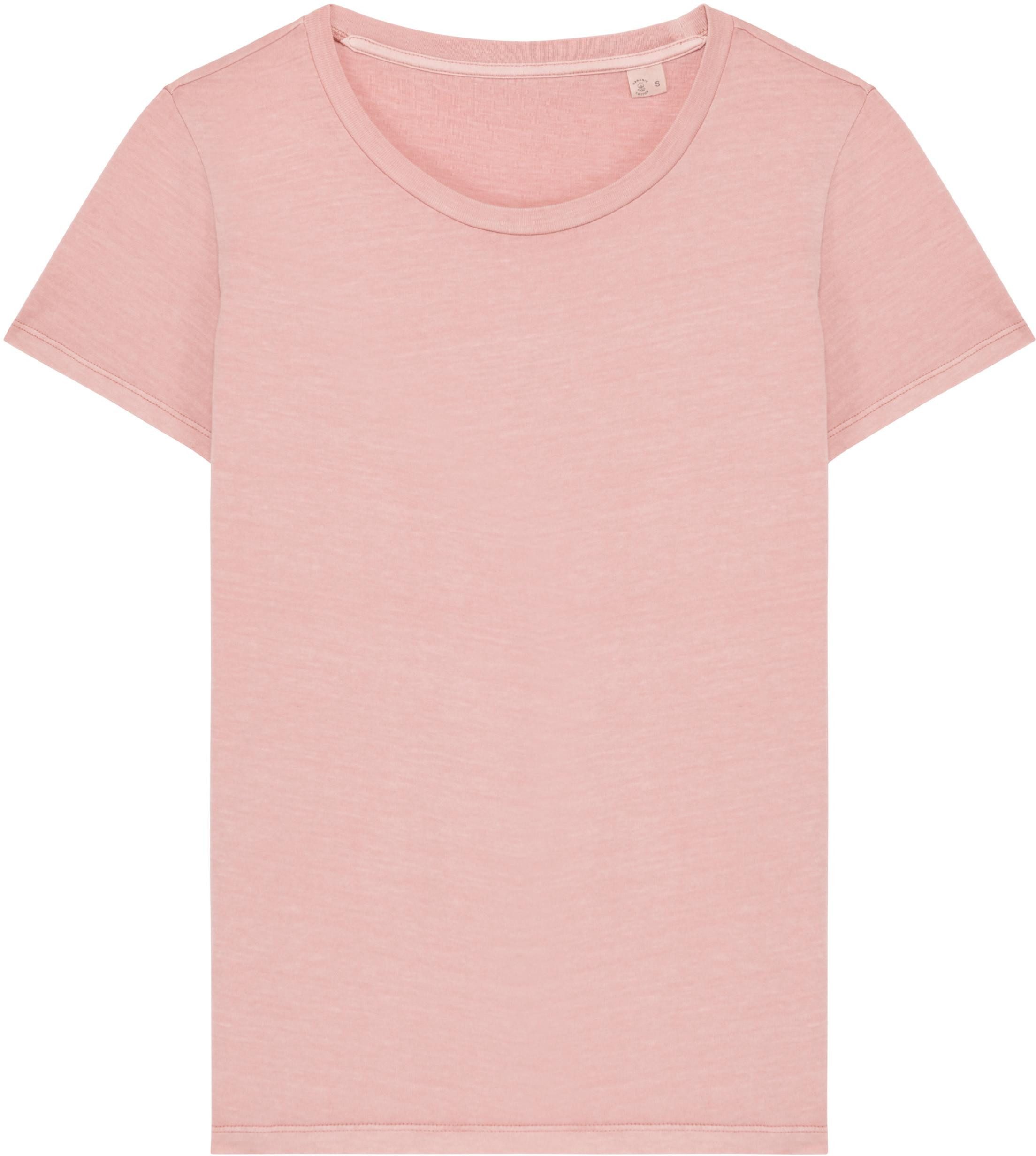Rundhalsshirt Umweltfreundliches ausgewaschenes Damen-T-Shirt