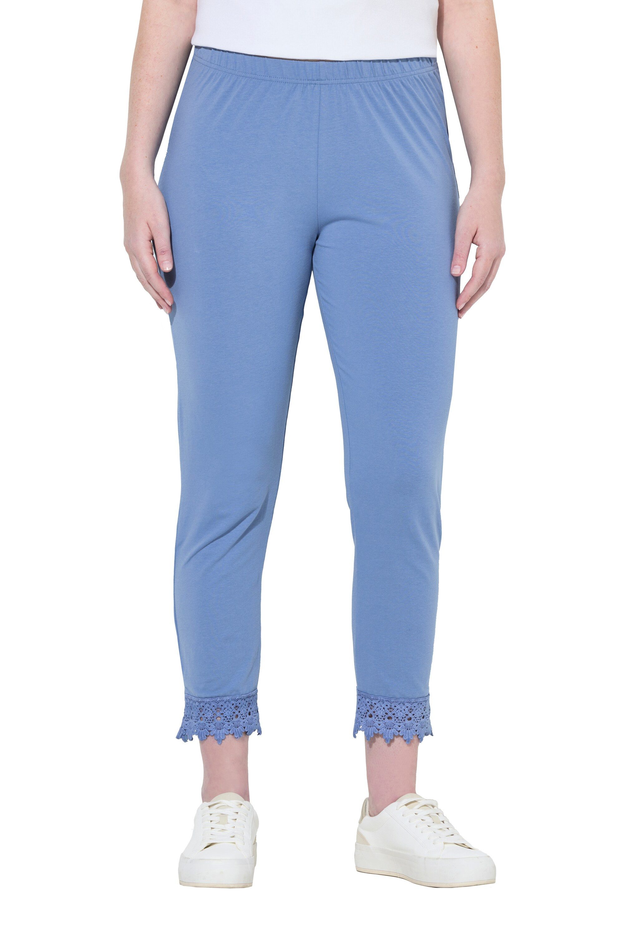 Ulla Popken Leggings 7/8-Leggings 2er-Pack Spitzensaum Biobaumwolle günstig online kaufen
