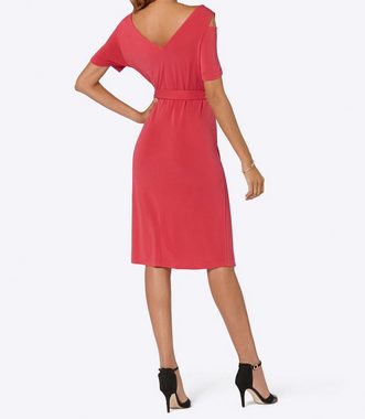 creation L Jerseykleid Création L Damen Kleid Businesskleid Freizeitkleid mit V-Ausschnitt, langärmlig