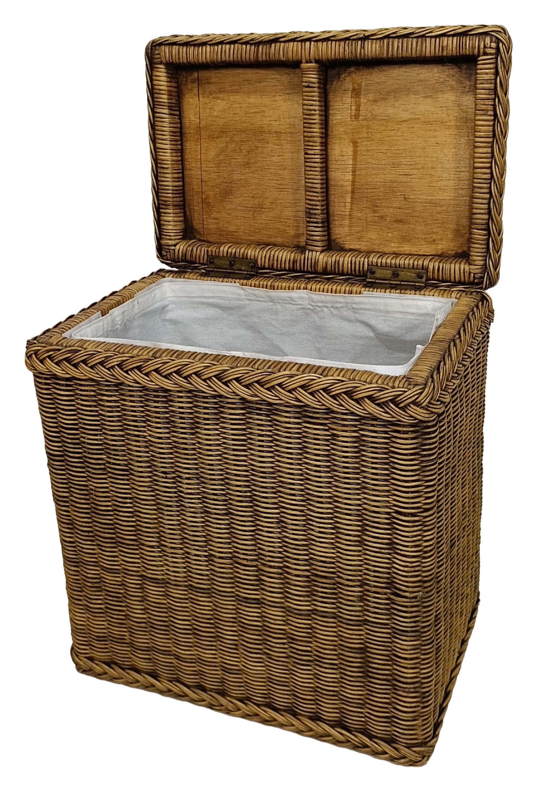 Rattani Wäschekorb Rattan Wäschekorb / Wäschesammler 46x31x 50 cm, Innenfutter herausnehmbar mit Klettband