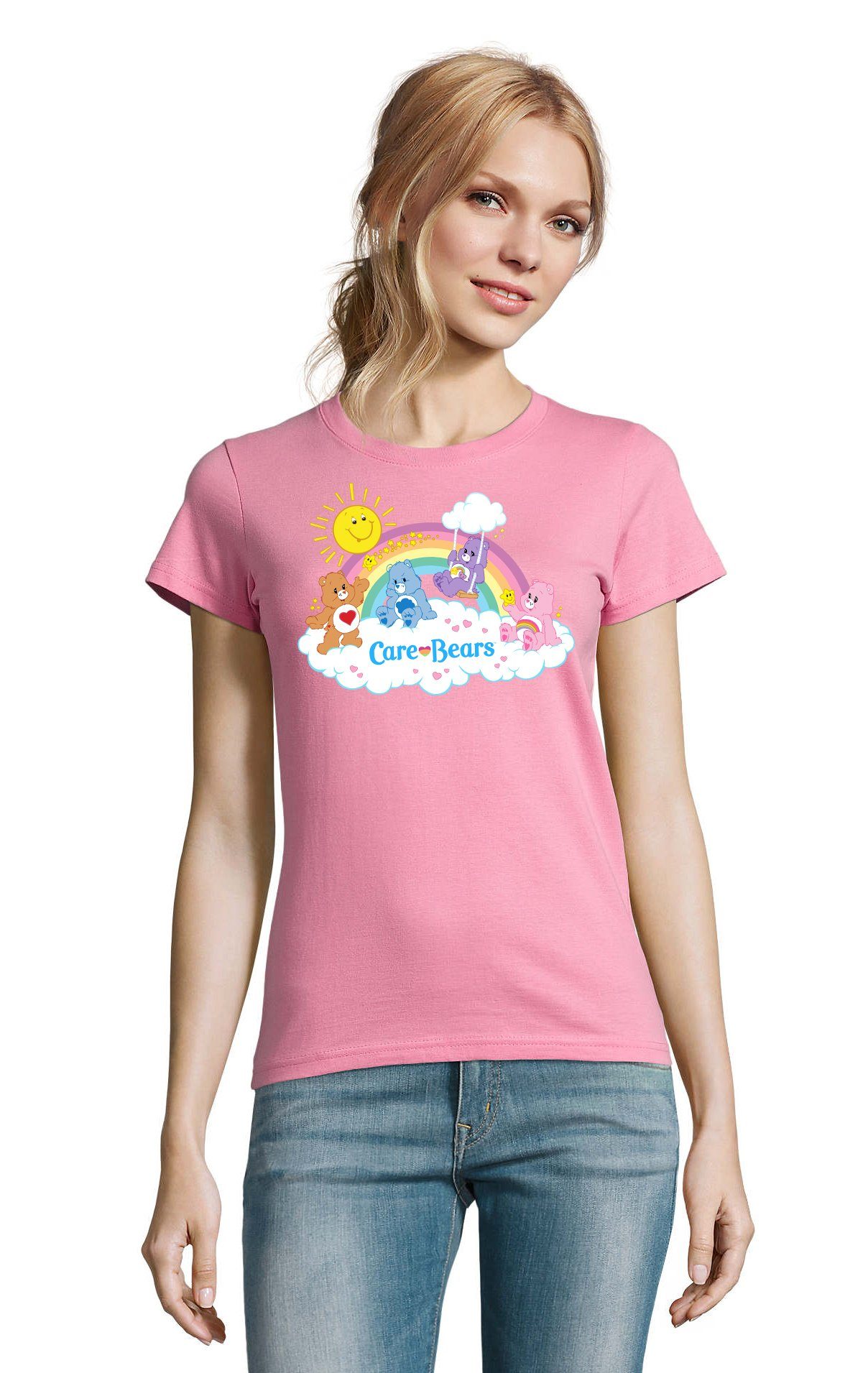 T-Shirt Damen Glücksbärchis Sun Care Bears Hab-Dich-lieb Wolkenland