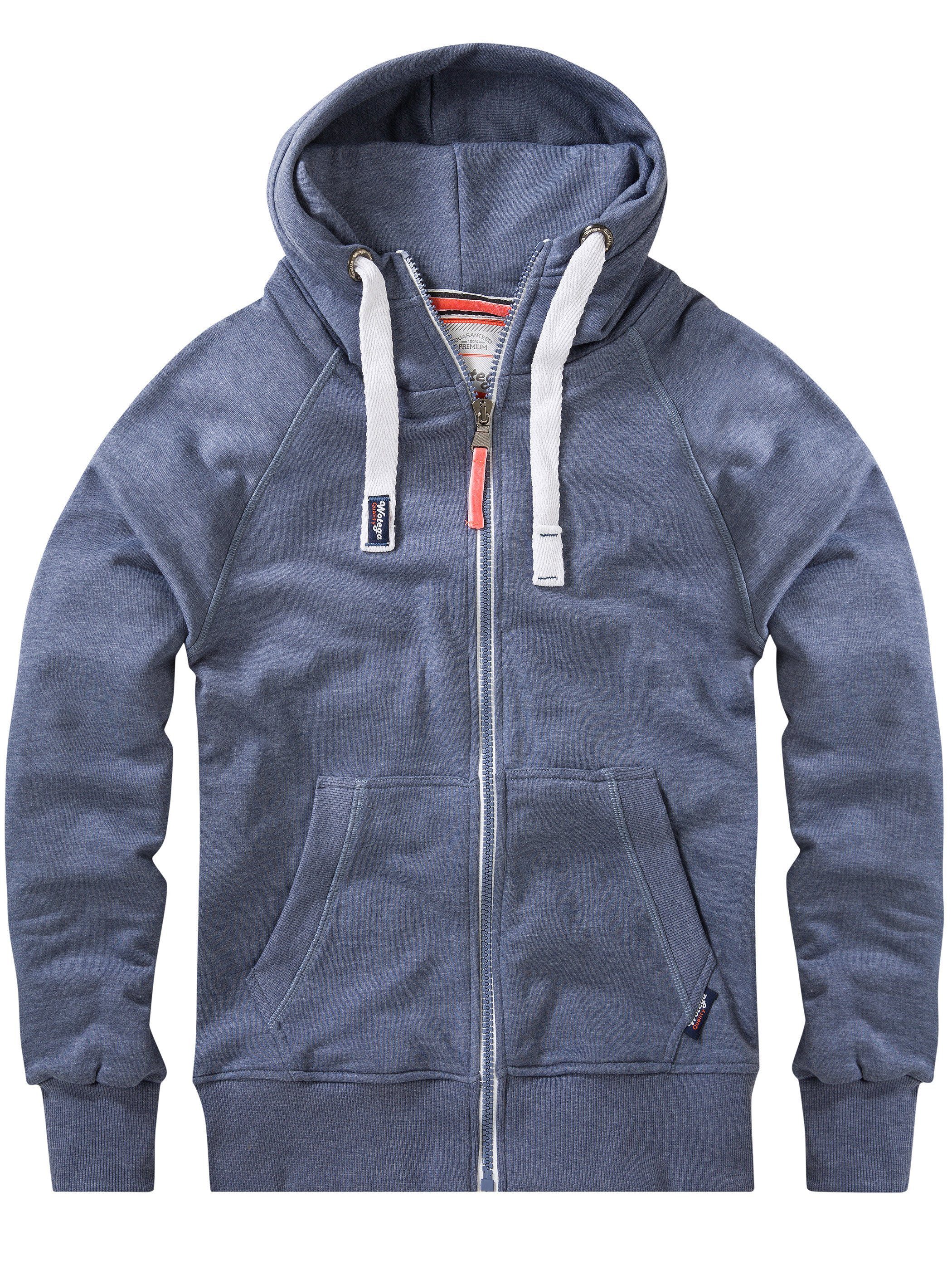 WOTEGA Kapuzensweatjacke Alex Zip Hoodie mit Kapuze Blau (grisaille blue 183912)