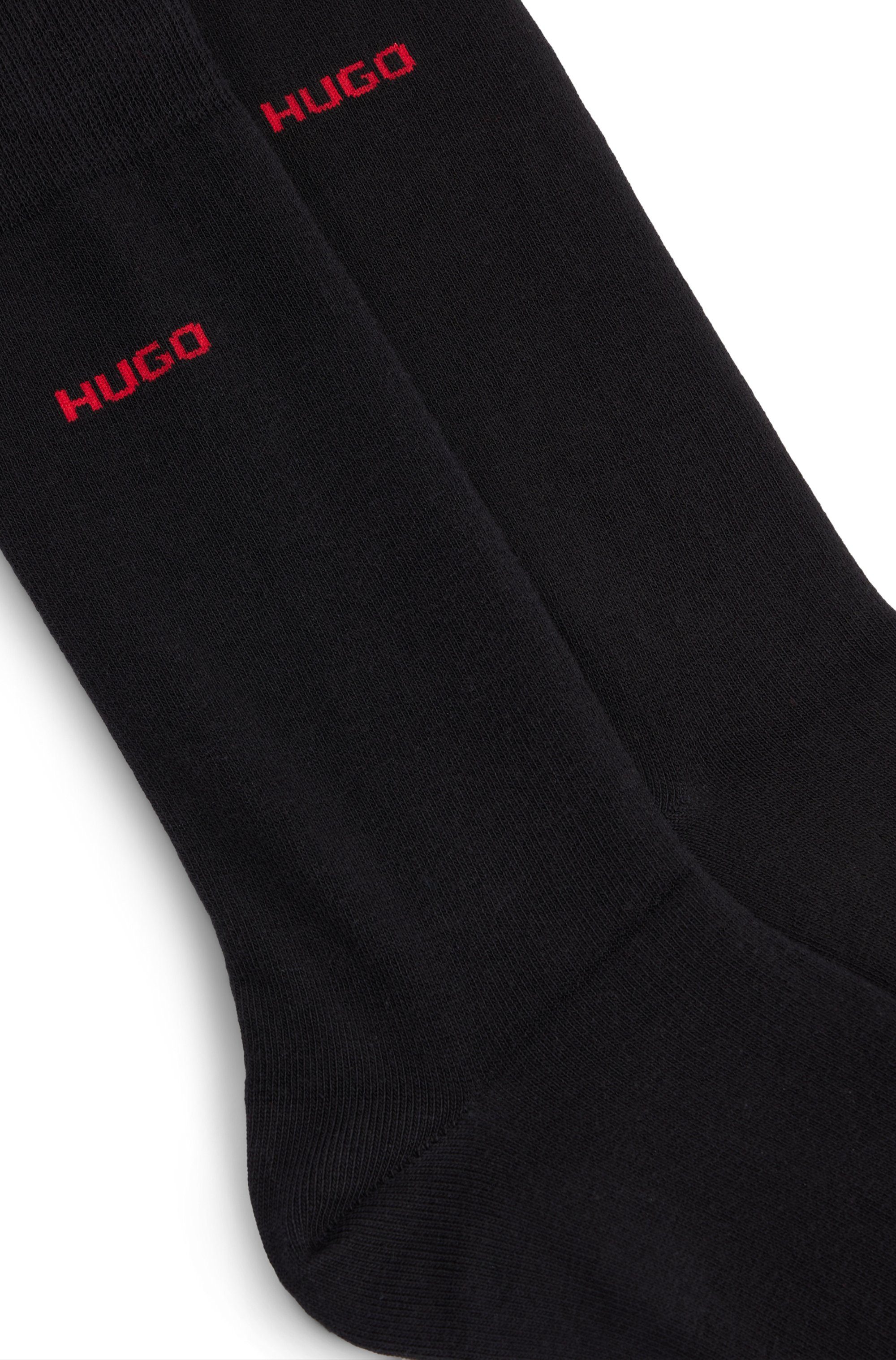 HUGO Businesssocken 2P RS UNI CC (Packung, 2-Paar, 2er Pack) mit kontrastfarbenem HUGO Logo-Schriftzug