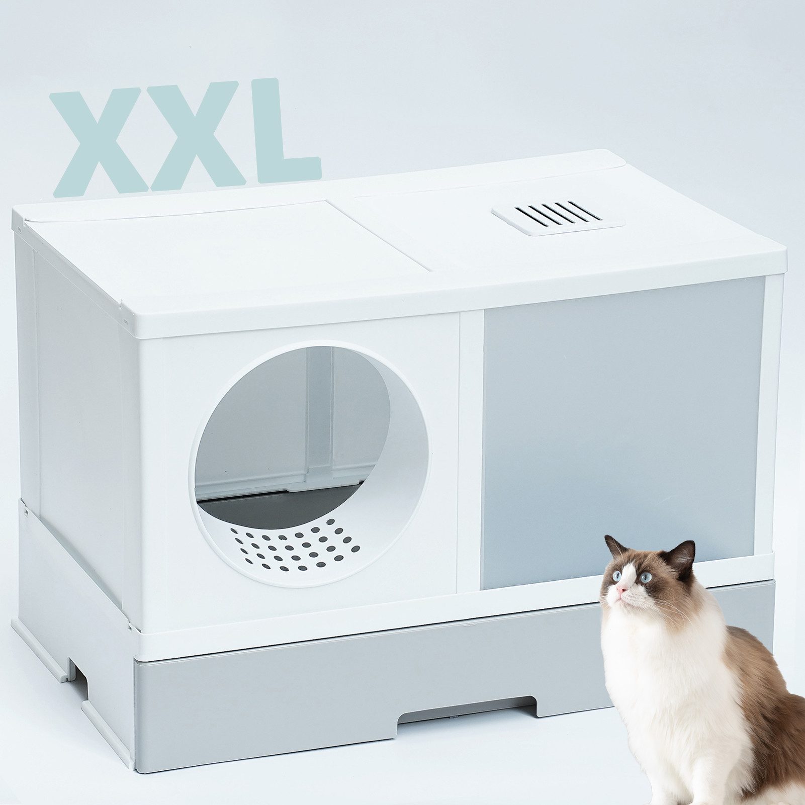 PeTraum Katzentoilette Das XXL Katzenklo für große Katze Katzentoilette TIGO-X 2.0, L69 x B44 x H45,5cm